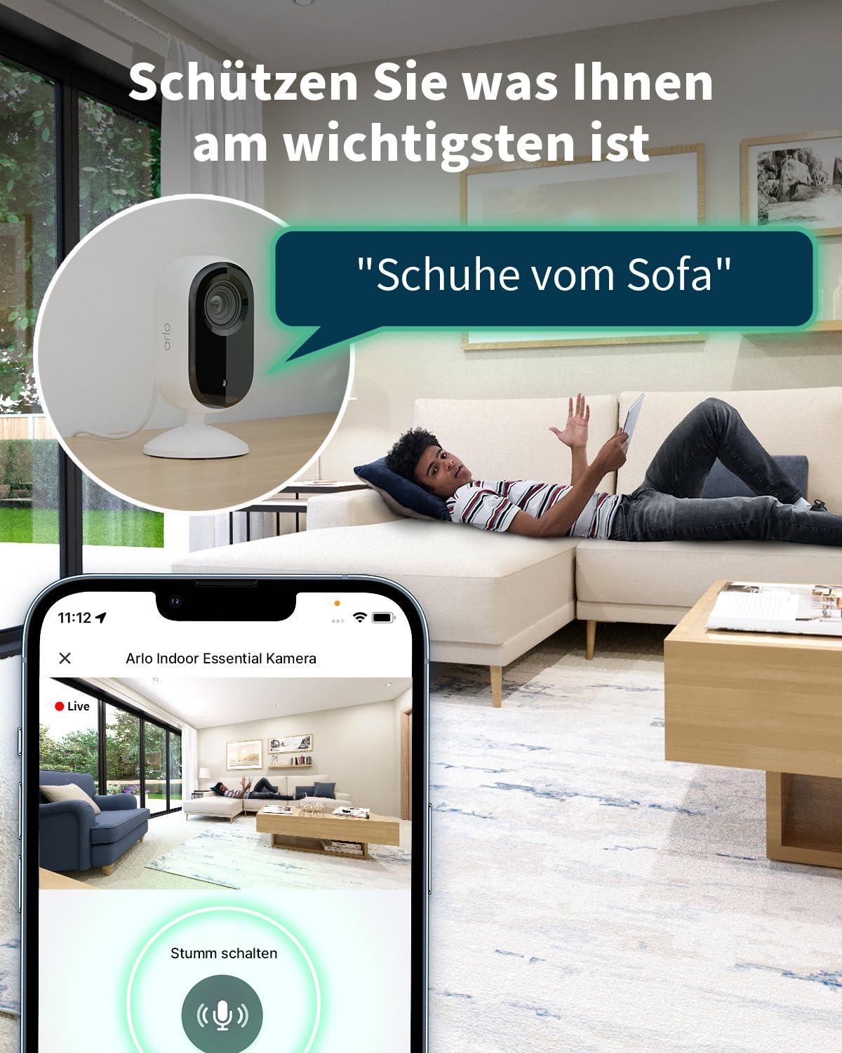 Arlo Sisevalvekaamera, 2-osaline komplekt, HD-video, kahepoolne heli, liikumisandur, juhtmega, ideaalne beebimonitorina, lemmikloomakaamerana, koduvalveks + Arlo Secure plaani prooviperiood, valge – pilt 7