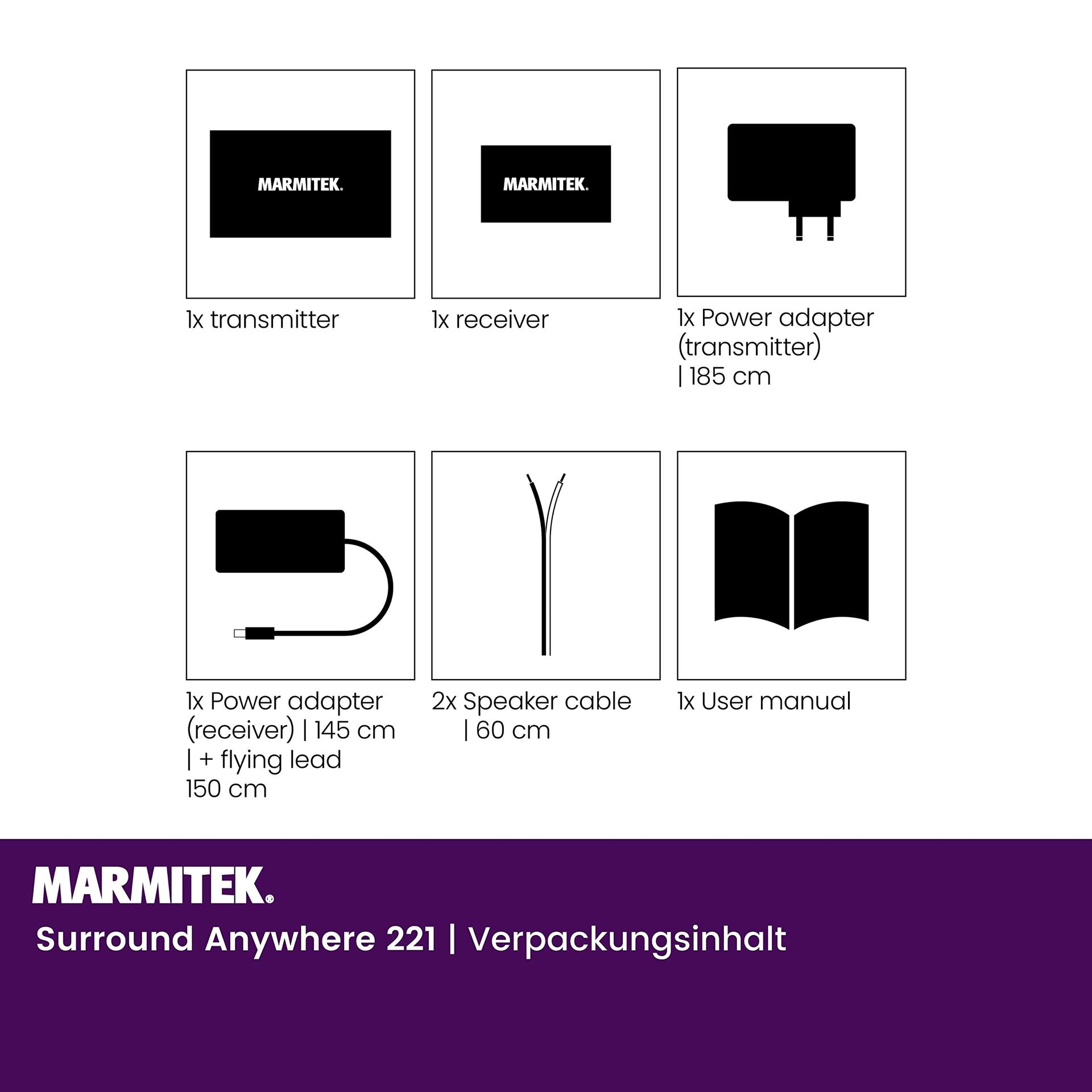 Marmitek juhtmevaba audiosaatja kõlaritele – Surround Anywhere 221 – Digitaalne latentsusvaba ülekandmine – juhtmevaba surround-kõlarite ühendus – ühenda kaks kõlarit juhtmevabalt – pilt 6