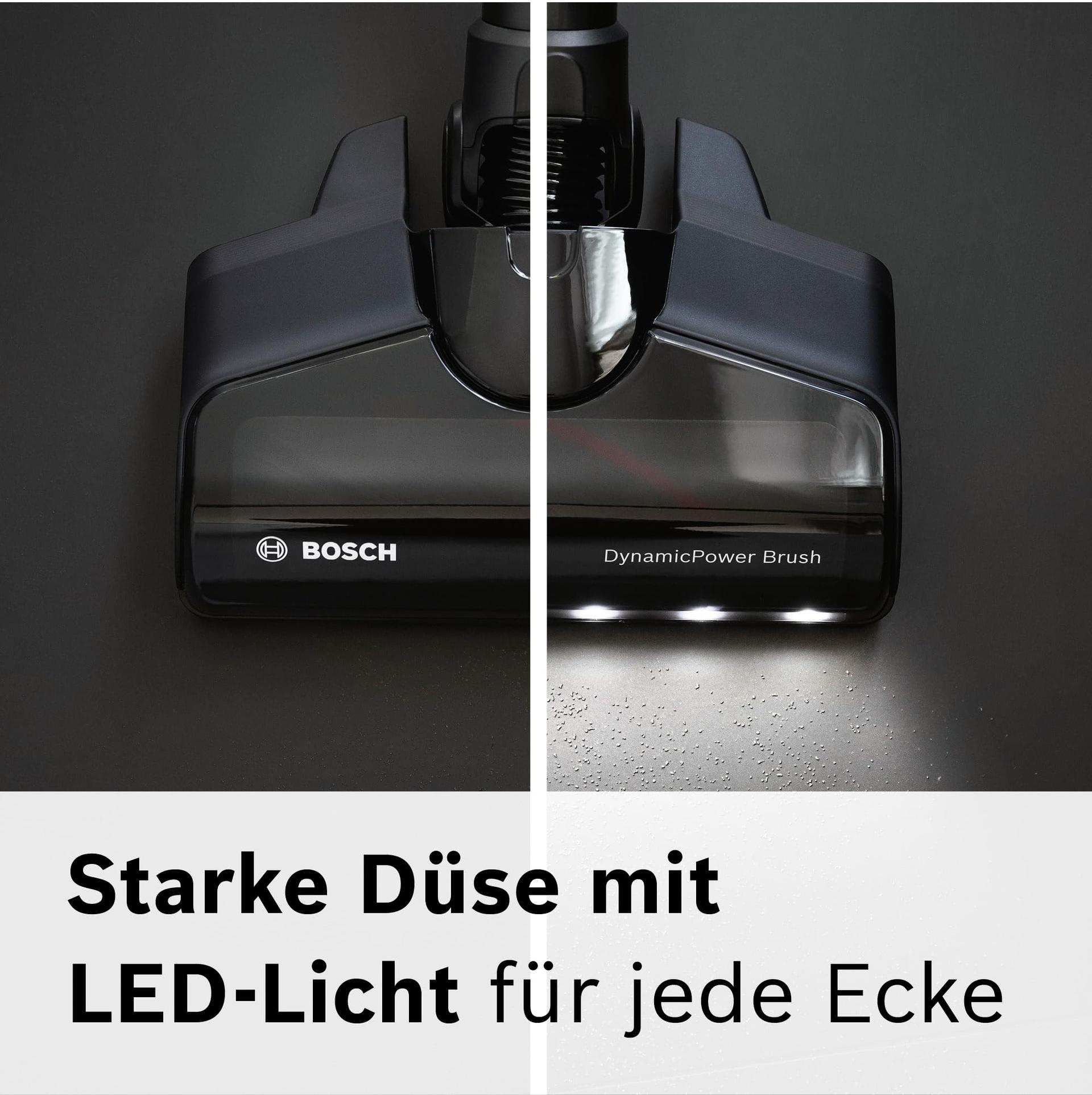 Bosch juhtmeta tolmuimeja Unlimited 7 BKS711MTB, tolmukotita, vahetatava akuga, painduva toruga, hügieenifiltriga, 10-aastase mootorigarantiiga, mini-turbodüüsiga, LED-valgustusega, turborežiimiga, valge – lisavaade
