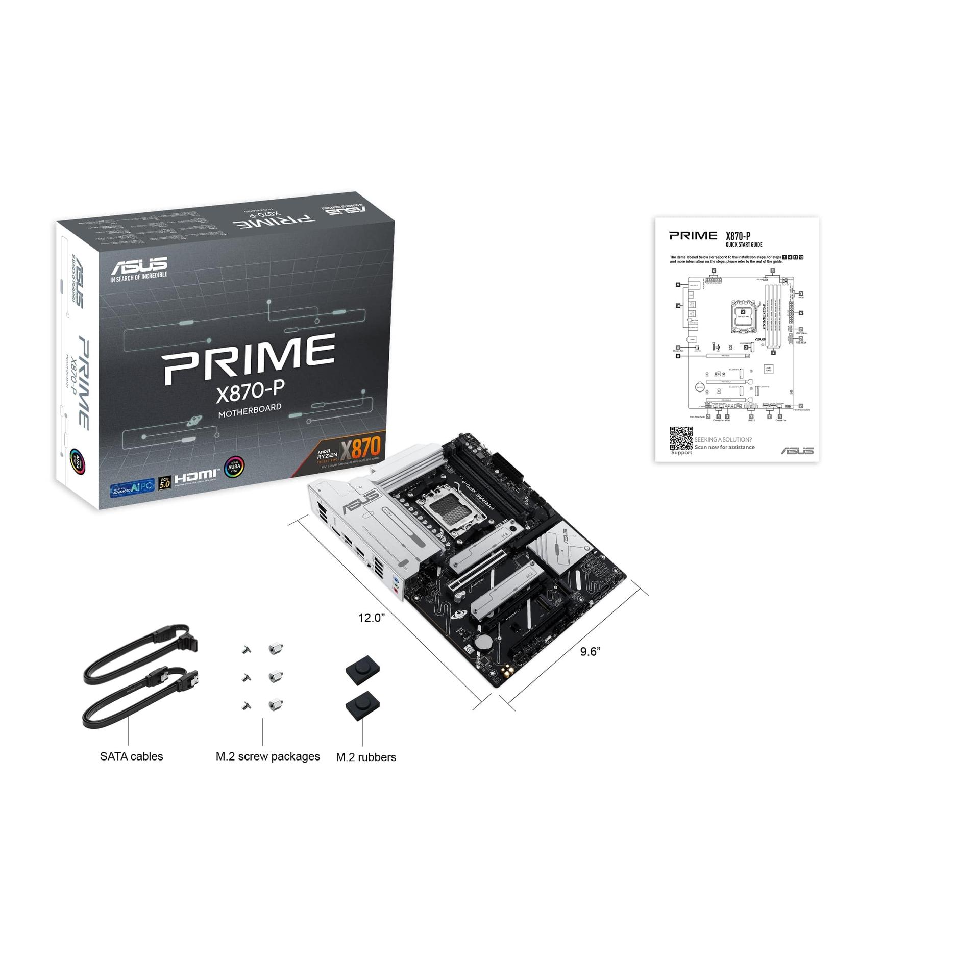 ASUS PRIME X870-P Emaplaat AM5 (AMD, ATX, PCIe 5.0, DDR5, 14+2+1 Toiteetapid, 4x M.2, 2,5Gb Ethernet, USB-C 40Gbps) – pilt 8