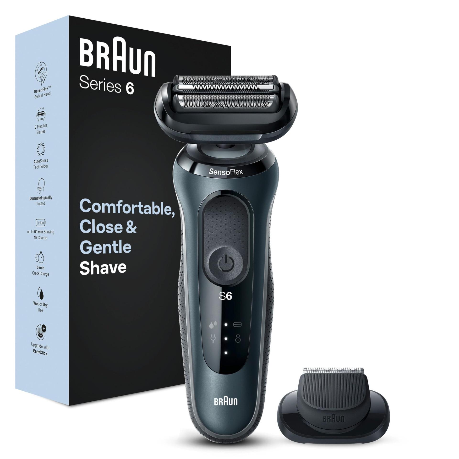 Braun Series 6 elektriline pardel EasyClick kinnitusega, SensoFlex meeste raseerija, täpsustrimmer, märg- ja kuivkasutus, kingitus meestele, valmistatud Saksamaal, 61-N1200s, hall – pilt 8