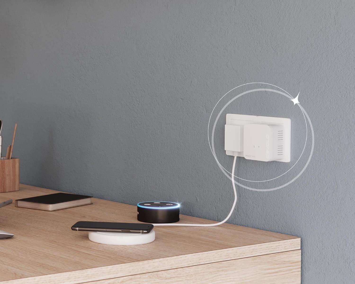 devolo Magic 1 WiFi mini: Täiendav adapter usaldusväärseks WiFi-ühenduseks elektrivõrgu kaudu, Mesh, G.hn-tehnoloogia, külaliste WiFi, Šveitsi pistik – kasutusnäide