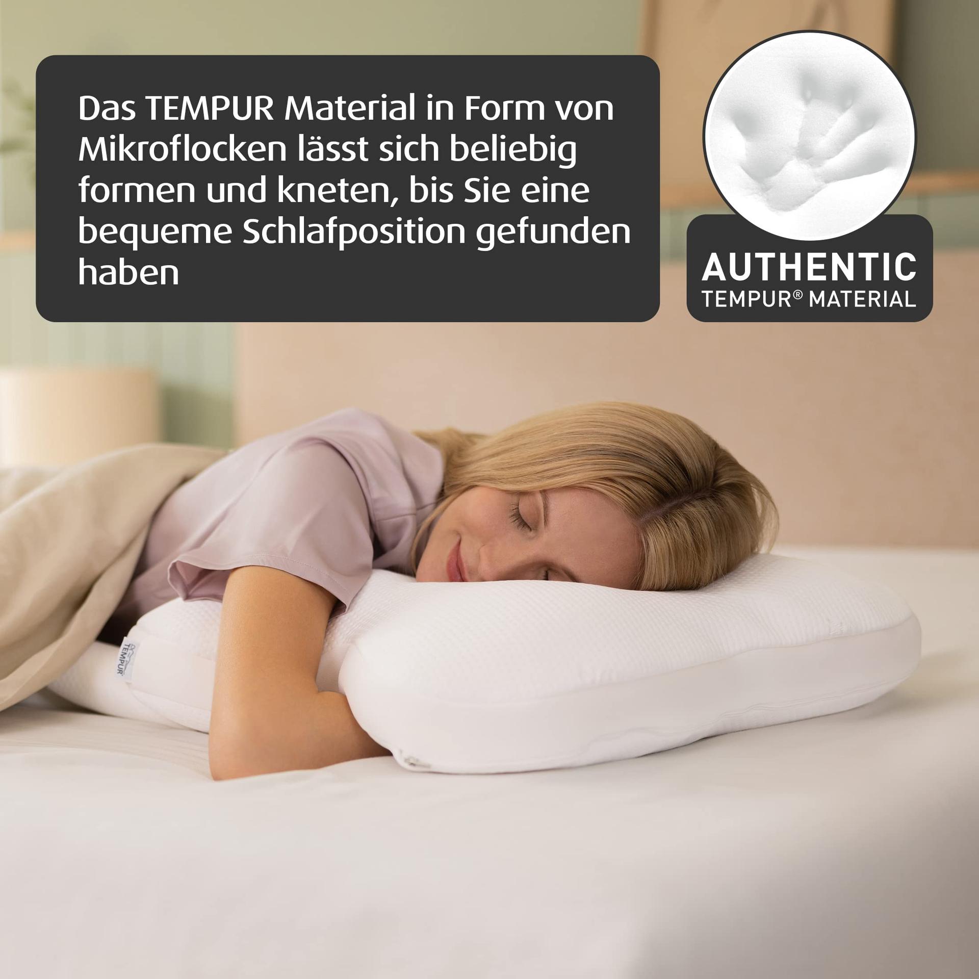TEMPUR Ombracio magamispadi, ergonoomiline liblikakujuline padi kõhuli magajatele, keskmise jäikusega, 60 x 50 x 10 cm, valge – kasutusnäide