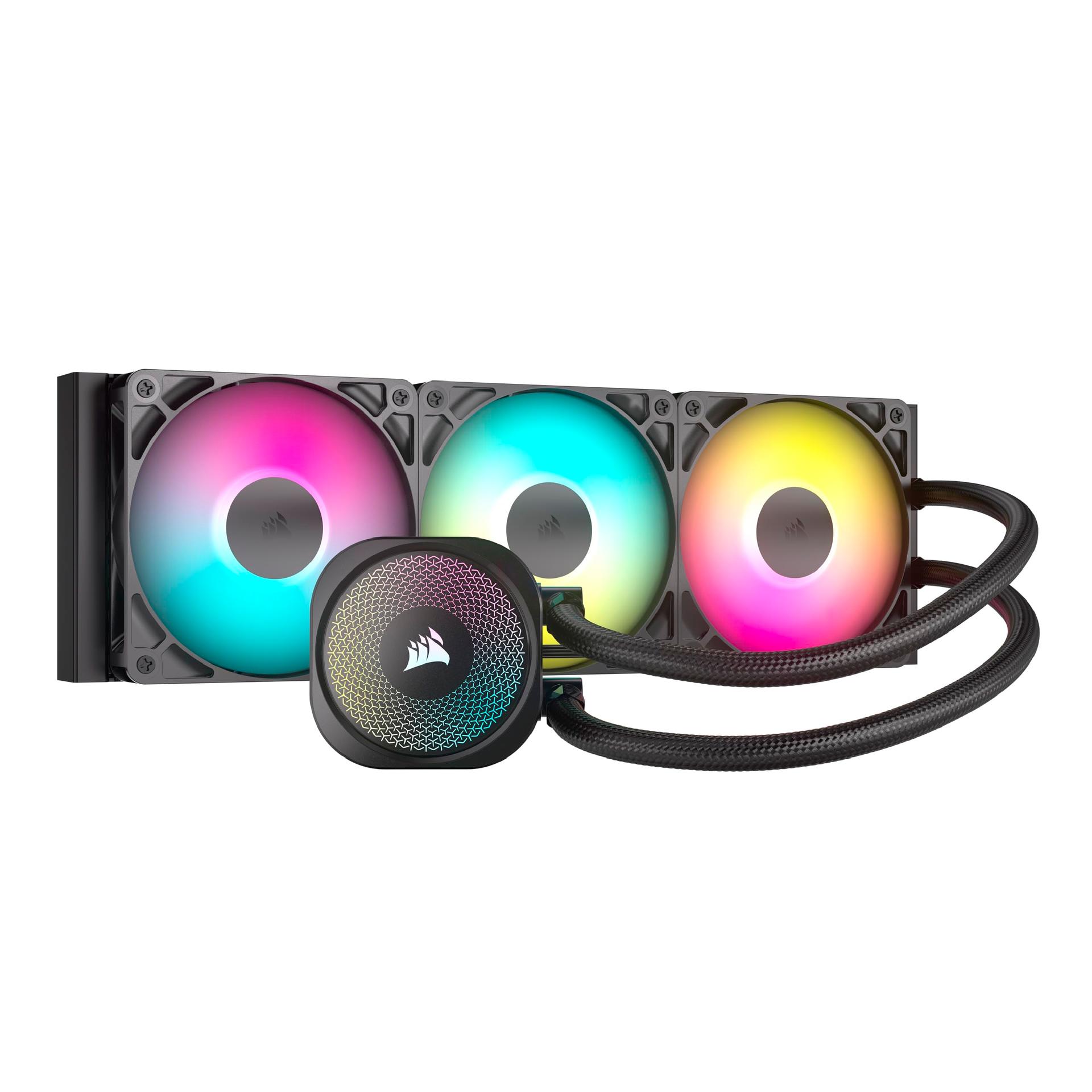 CORSAIR Nautilus 360 RS ARGB CPU-vedelikjahuti – 360mm AIO – Vaikne töö – Otse emaplaadi ühendus – Intel LGA 1851/1700, AMD AM5/AM4 – 3X RS120 ARGB-ventilaatorid Komplektis – Must