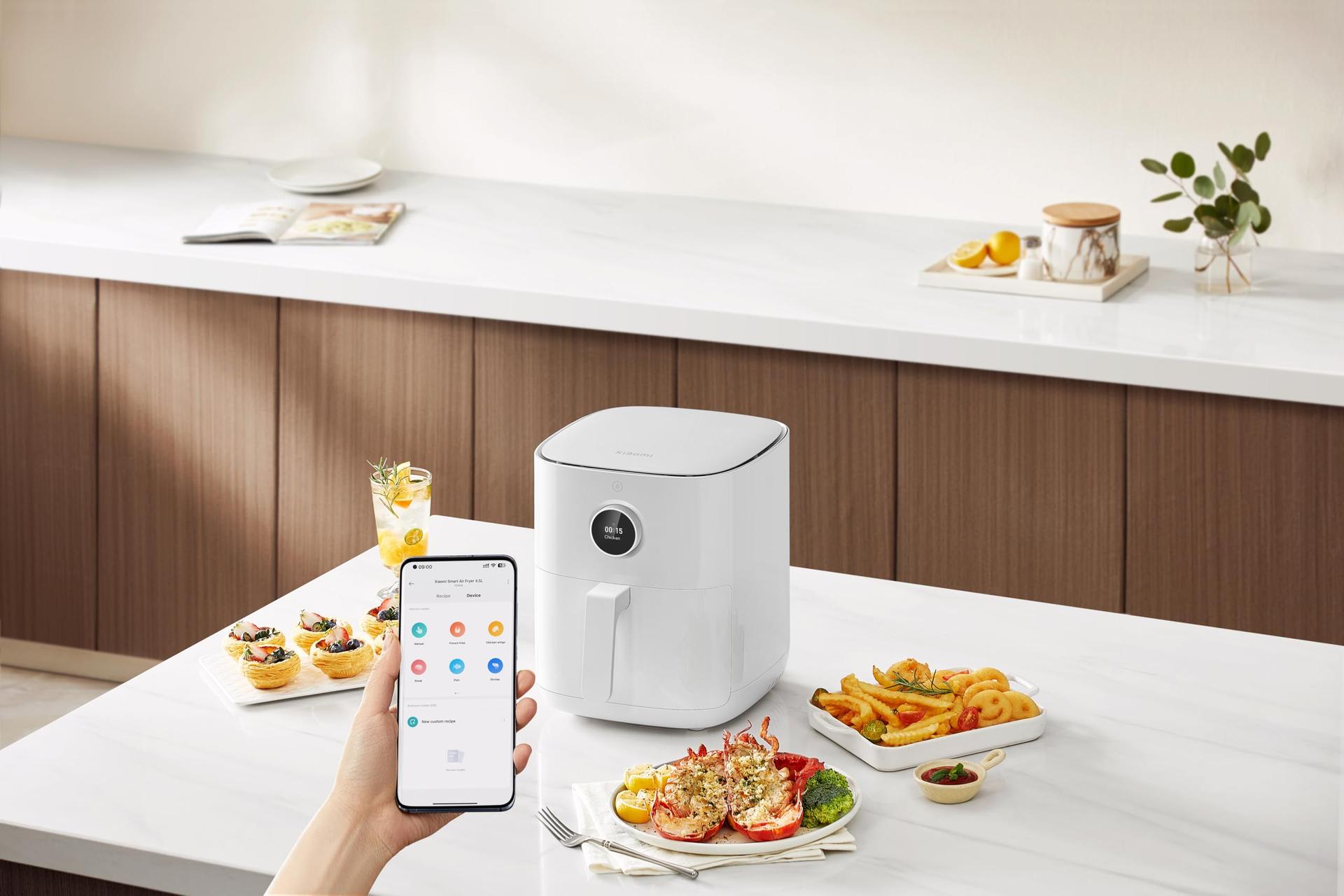 Xiaomi Smart Air Fryer 4,5L – Nutikas küpsetamine võimsa kuumaõhuringlusega, rasvavähendusrežiim, rakenduse juhtimine ja täpne temperatuuri reguleerimine – kasutusnäide