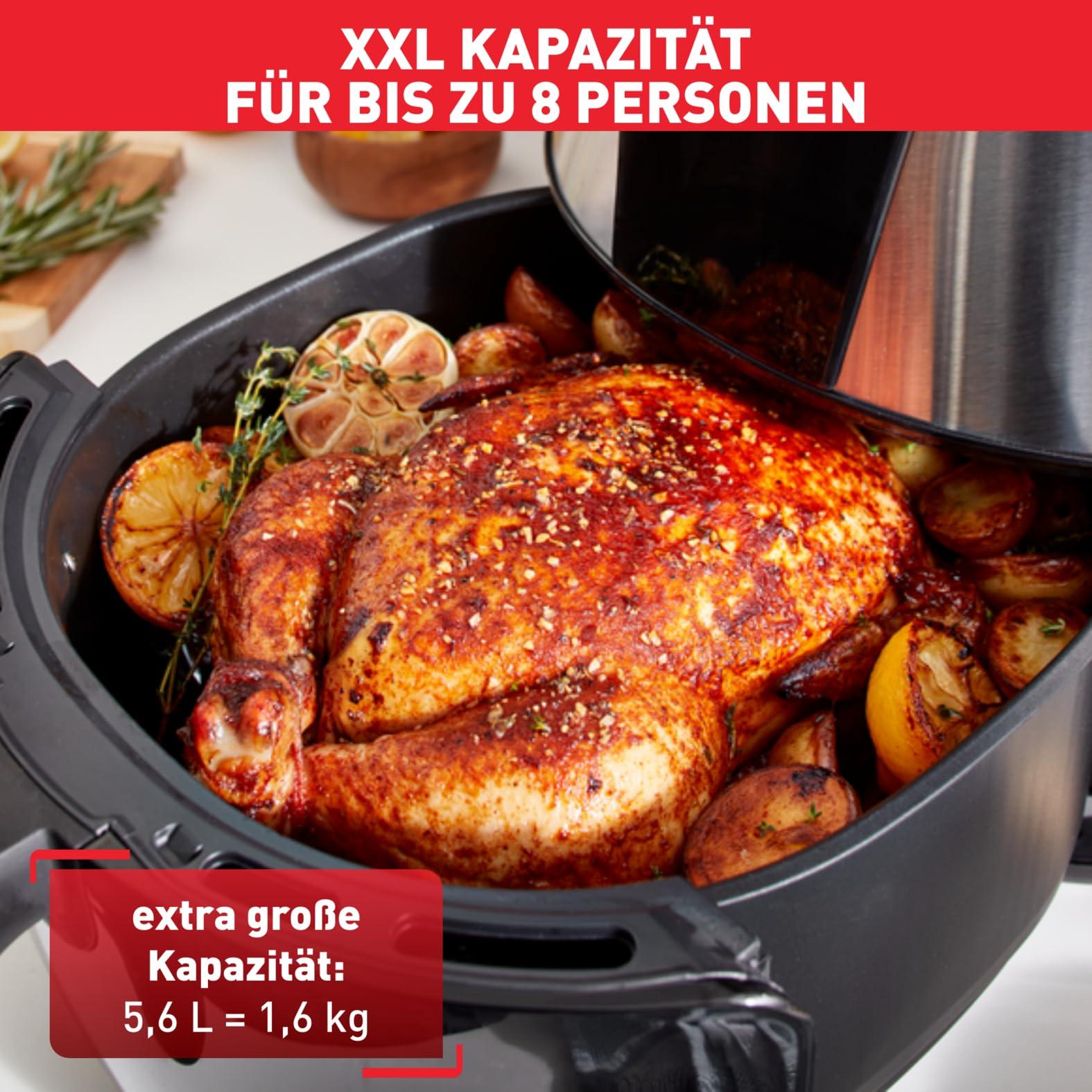 Tefal kuumaõhufritüür Easy Fry XXL, Air Fryer, 1850 W, 5,6 L, 8 portsjonit, 8 automaatprogrammi, digitaalne ekraan, energiasäästlik, tervislik fritüür ilma õlita, roostevaba teras, EY701D – pilt 7