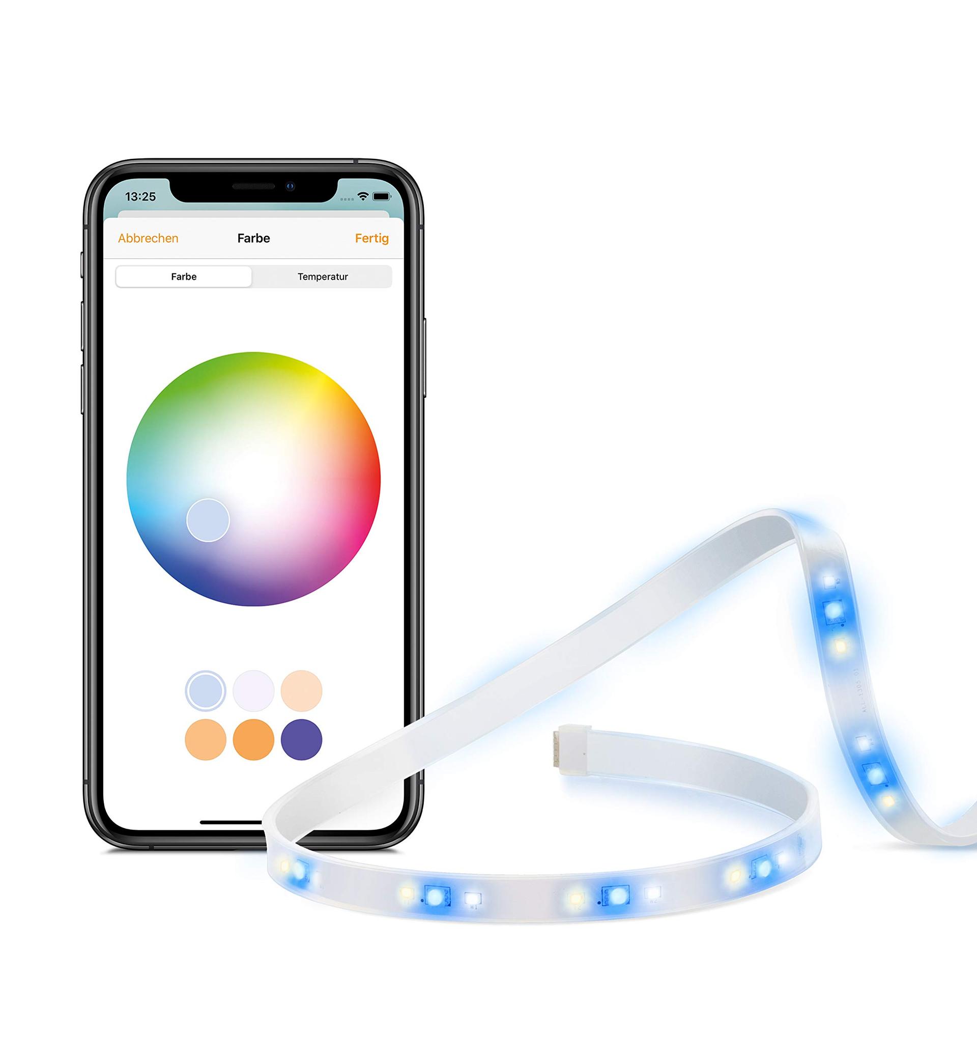 Eve Light Strip (Apple Home) – Nutikas LED-valgustusriba, 2 m, valge, RGB-värvid, 1800 lm, hämardatav, isekleepuv, ei vaja silda, WiFi, rakenduse juhtimine