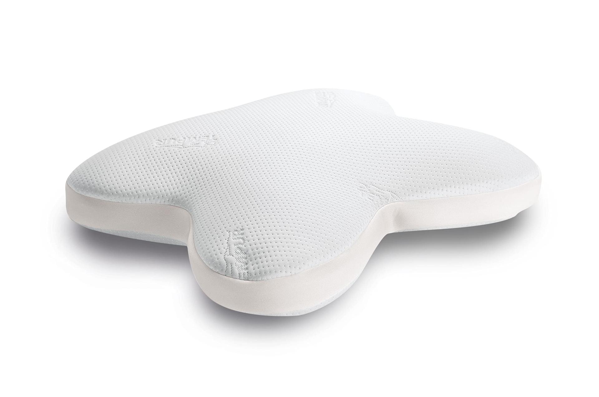 TEMPUR Ombracio magamispadi, ergonoomiline liblikakujuline padi kõhuli magajatele, keskmise jäikusega, 60 x 50 x 10 cm, valge