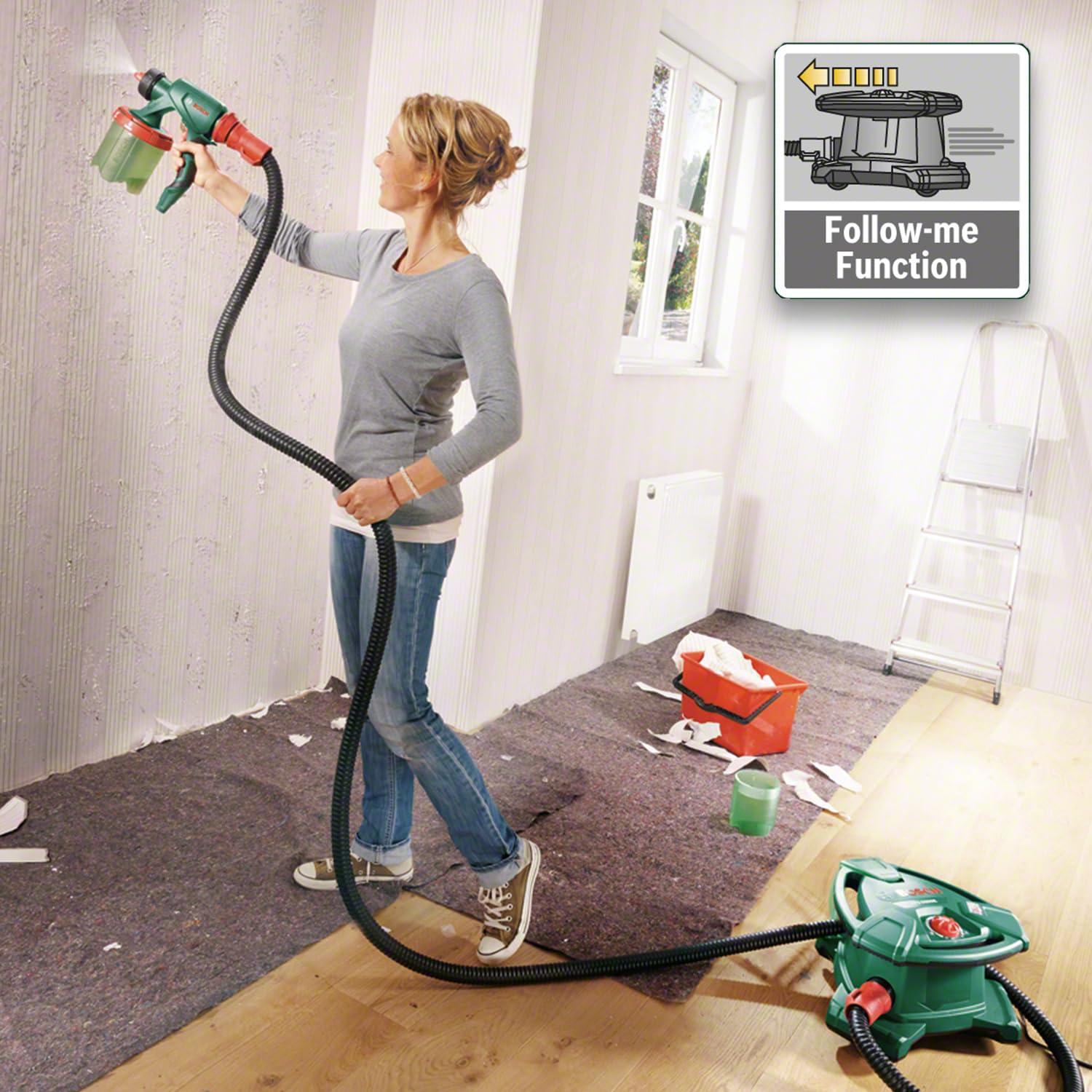 Bosch värvipihustussüsteem PFS 5000 E (1200 W, 2x 1000 ml värvimahuti, düüsid seinavärvidele, lakivärvidele, peitsidele, karbis) – Amazon Edition – pilt 6
