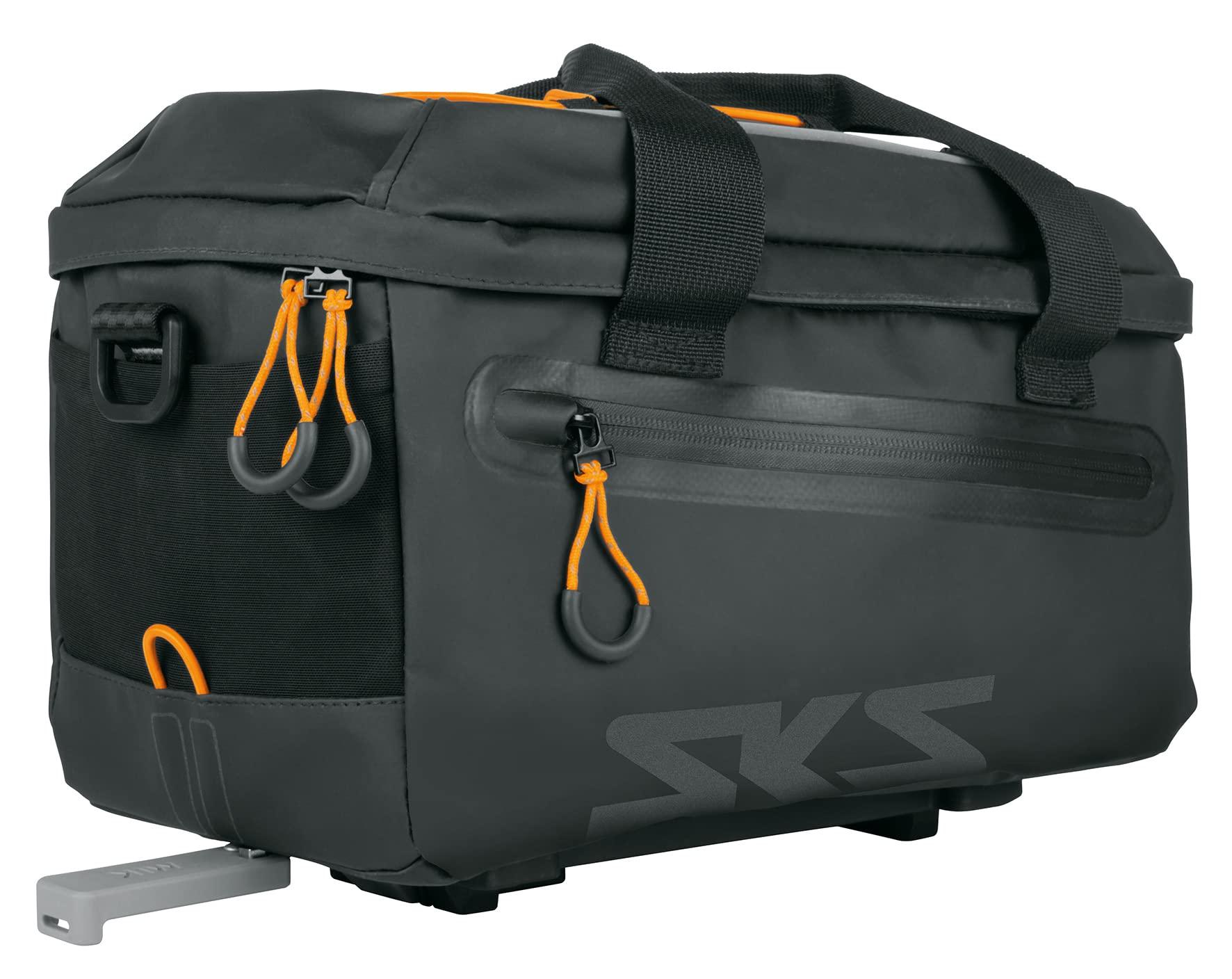 SKS GERMANY Infinity TOPBAG jalgrattakott pakiraamikott (MIK-süsteemiga ühilduv, veekindel kangas, eemaldatav õlarihm, helkurdetailid, 7-liitrine mahutavus), must – detailne vaade