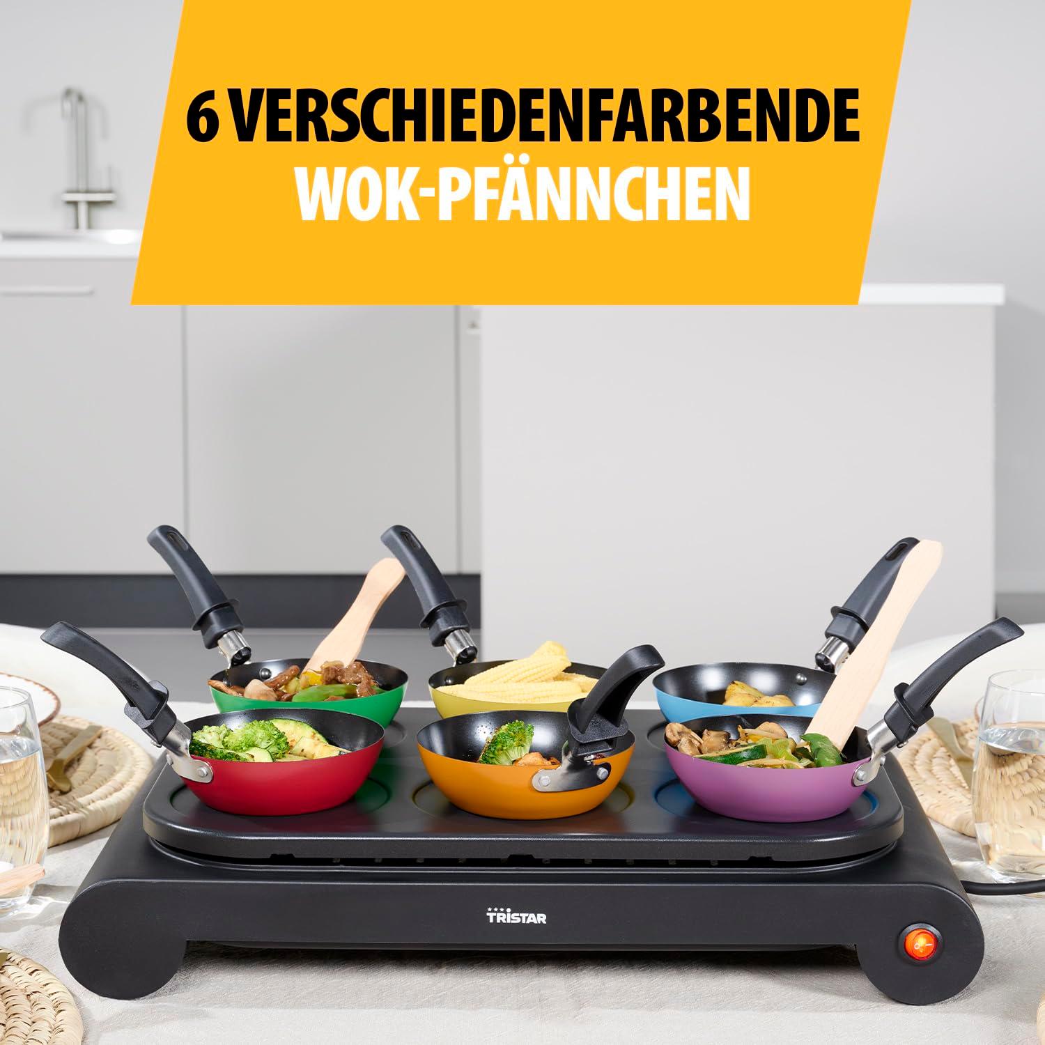Tristar BP-2827 Party-Wok-Set – Kasutatav ka crêpe’- ja praepannina, 1000 W, must – pakend ja tarvikud