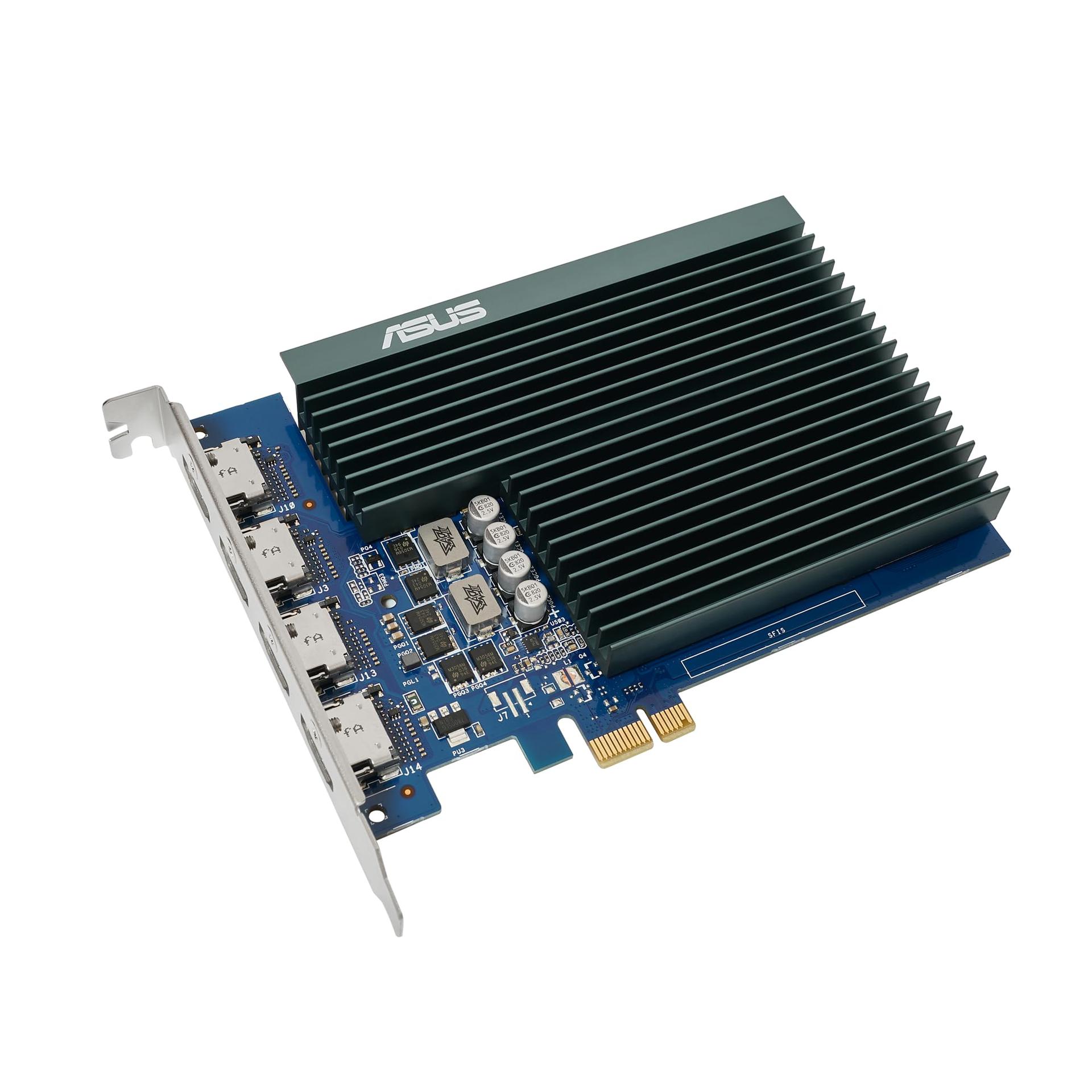 ASUS GeForce GT 730 2GB DDR5 Graafikakaart (4x HDMI, ühesaluseline disain, passiivne jahutus, GPU Tweak II, GT730-4H-SL-2GD5) – pakend ja tarvikud