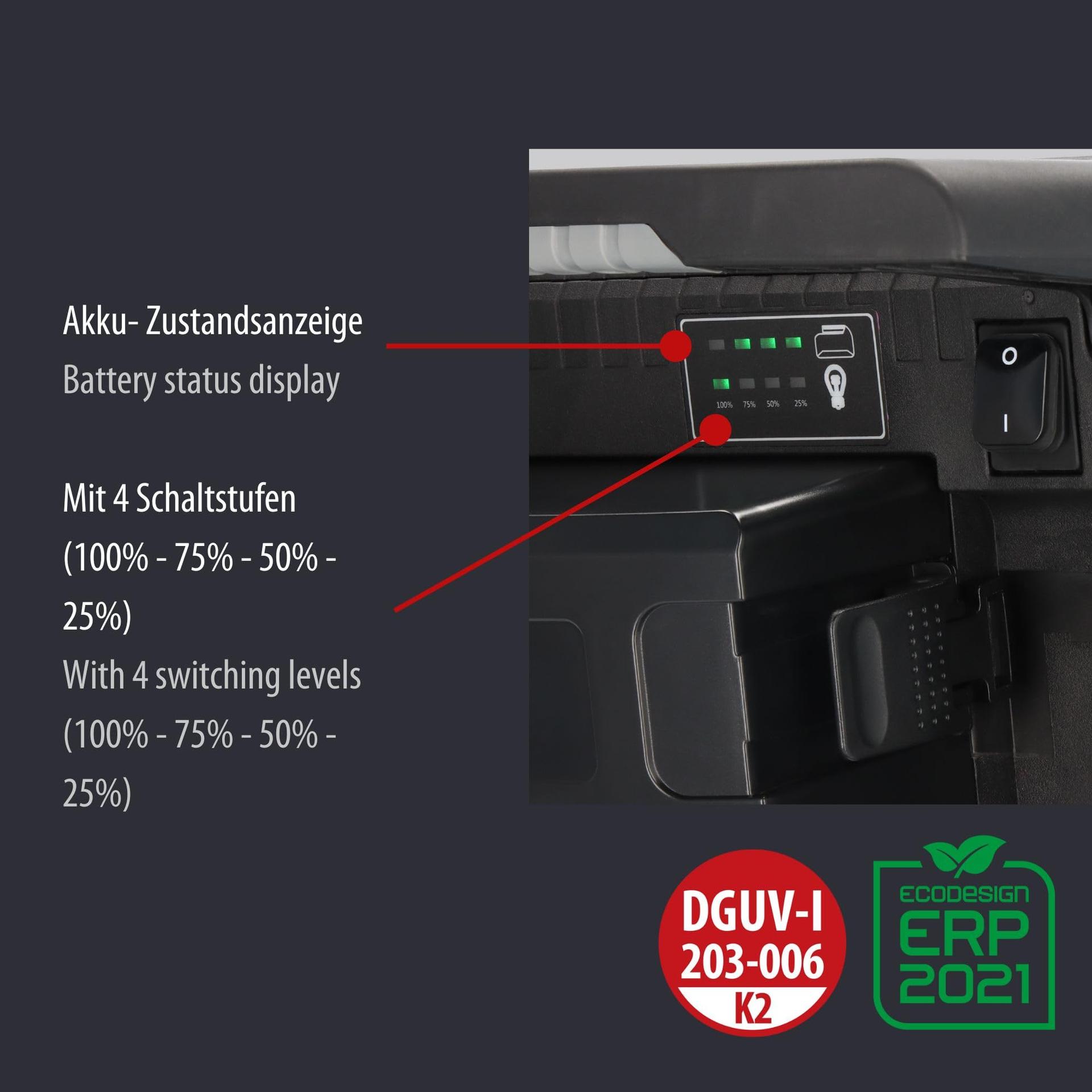 Brennenstuhl Professional Multi-Aku LED Hübridne Töövalgusti 10050 MH (100W, 12500lm, IP55, ühilduv 18V akudega 11 erinevalt tootjalt, 5m RN-kaabel, ilma akuta, inseneritud Saksamaal) – pilt 6