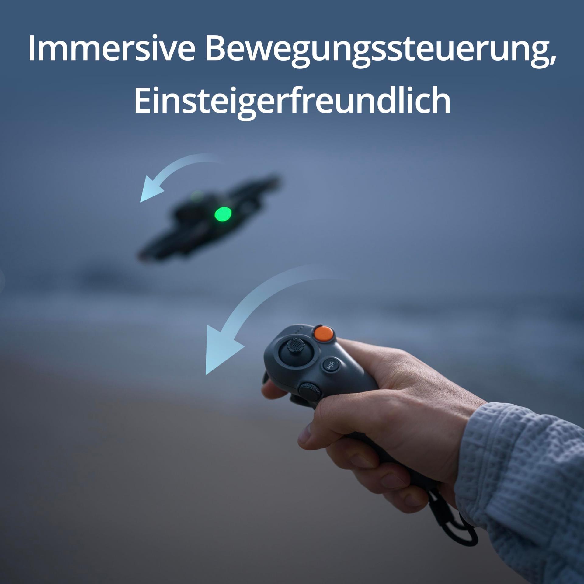 DJI RC Motion 3 – FPV nutikas kaugjuhtimispult immersiivse liikumisjuhtimisega, kompaktne ja kaasaskantav, ühe klõpsuga hädapidurdus, AR-kursor, intuitiivne droonikontroller, mitme mudeliga ühilduvus – detailne vaade