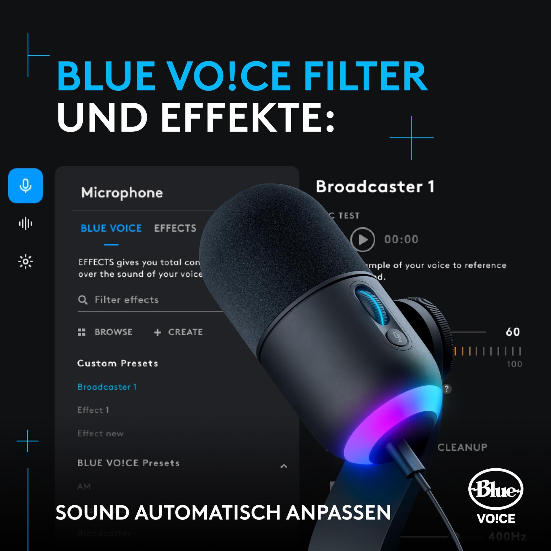 Logitech G Yeti GX dünaamiline RGB-mängumikrofon LIGHTSYNC-iga, USB-mikrofon voogedastuseks, superkardioidne suundvus, USB-plug-and-play PC/Mac – Must – kasutusnäide