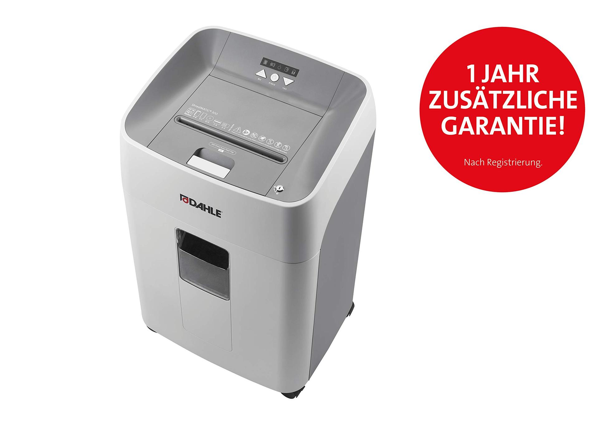 Dahle ShredMATIC 300 P4 paberihävitaja automaatse paberisöötmisega (300 lehte, osakesteks lõikamine, õli- ja hooldusvaba) hall – pilt 7