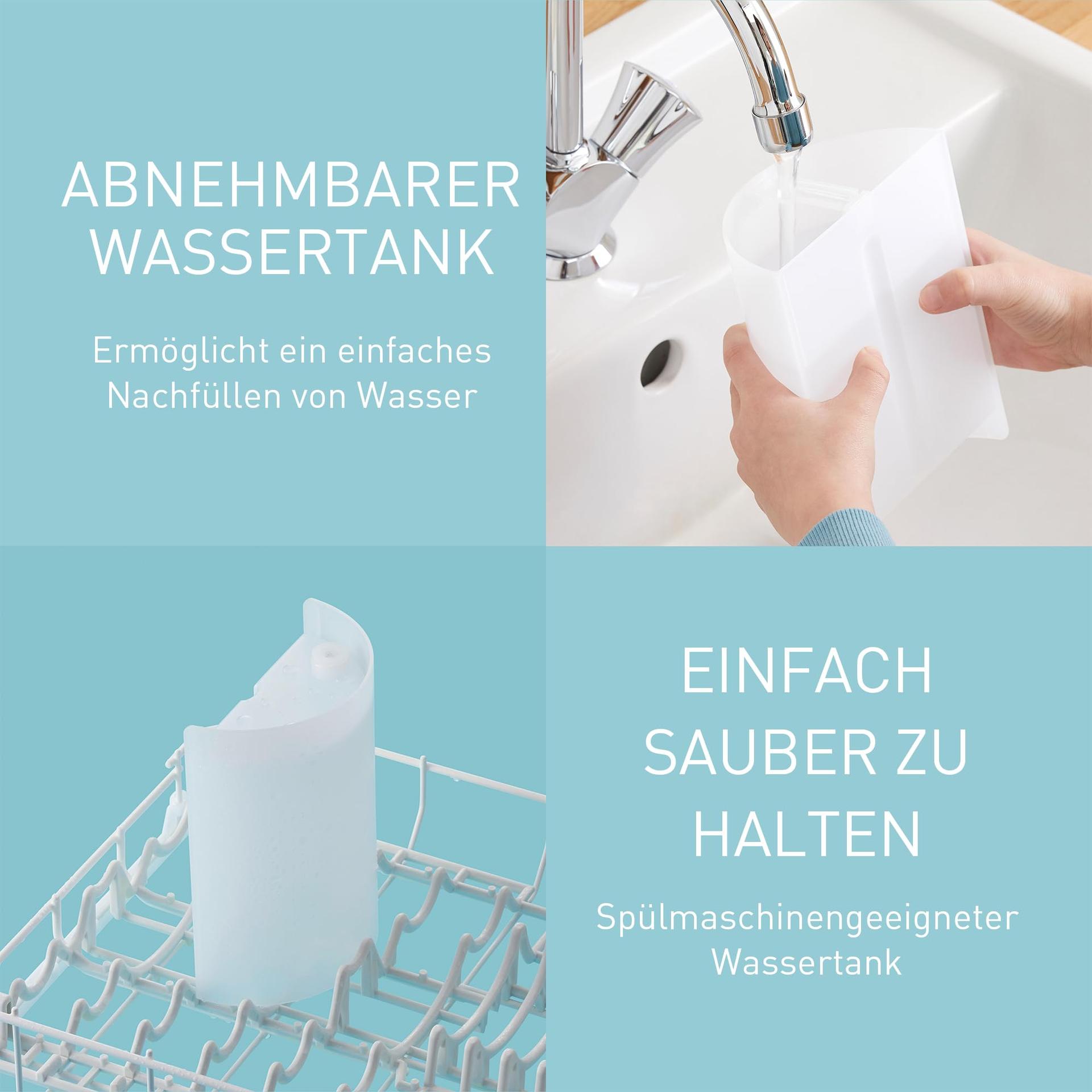 Panasonic EW1614AW503-PACK pere-massaaž, suuhooldus, ultraheli veejuga, laste režiim, 10 rõhuseadet, IPX7, ortodontiline disain, 5 otsikut, võrgutoitega, valge – pilt 8