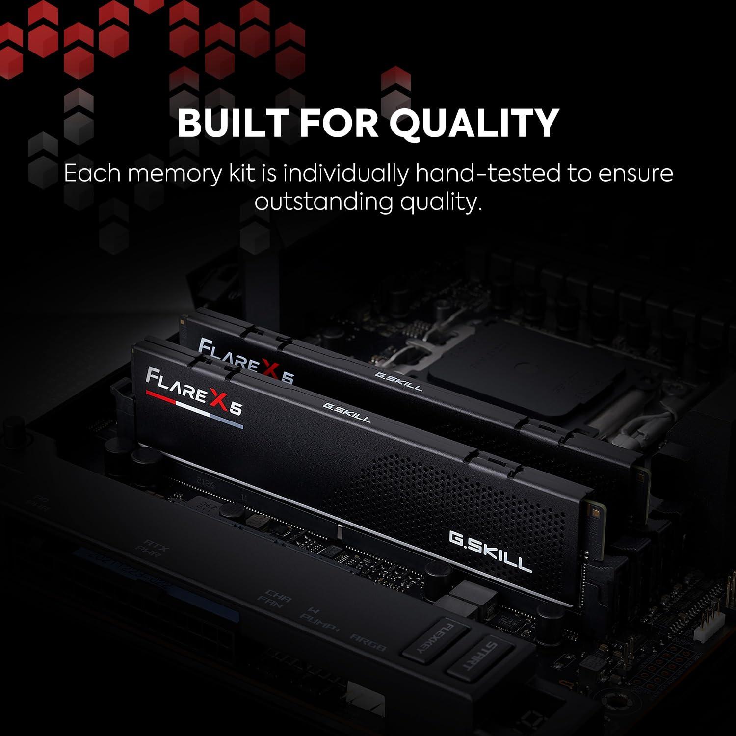 G.SKILL Flare X5 Series (AMD Expo) 32GB (2X 16GB) 288-Pin SDRAM DDR5 6000 CL36-36-36-96 1,35V Kahekanaliline Lauaarvuti Mälu F5-6000J3636F16GX2-FX5 (matt must) – lisavaade