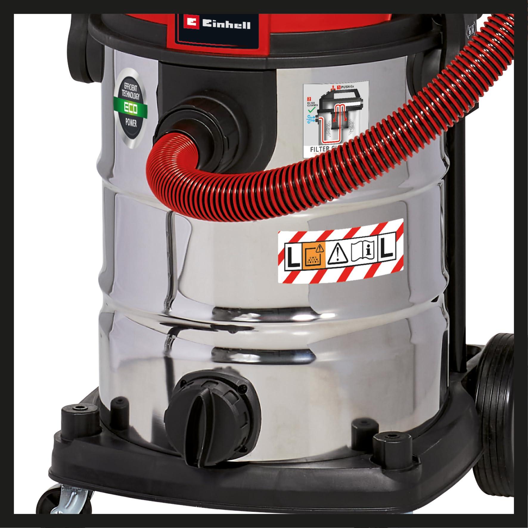 Einhell märg- ja kuivtolmuimeja TE-VC 2230 SACL (1 400 W, 220 mbar, 8 m tööraadius, HEPA-kurrufilter koos puhastussüsteemiga, 30 l mahuti, tolmukaitseklass L, 2 000 W automaatpistik) – lisavaade