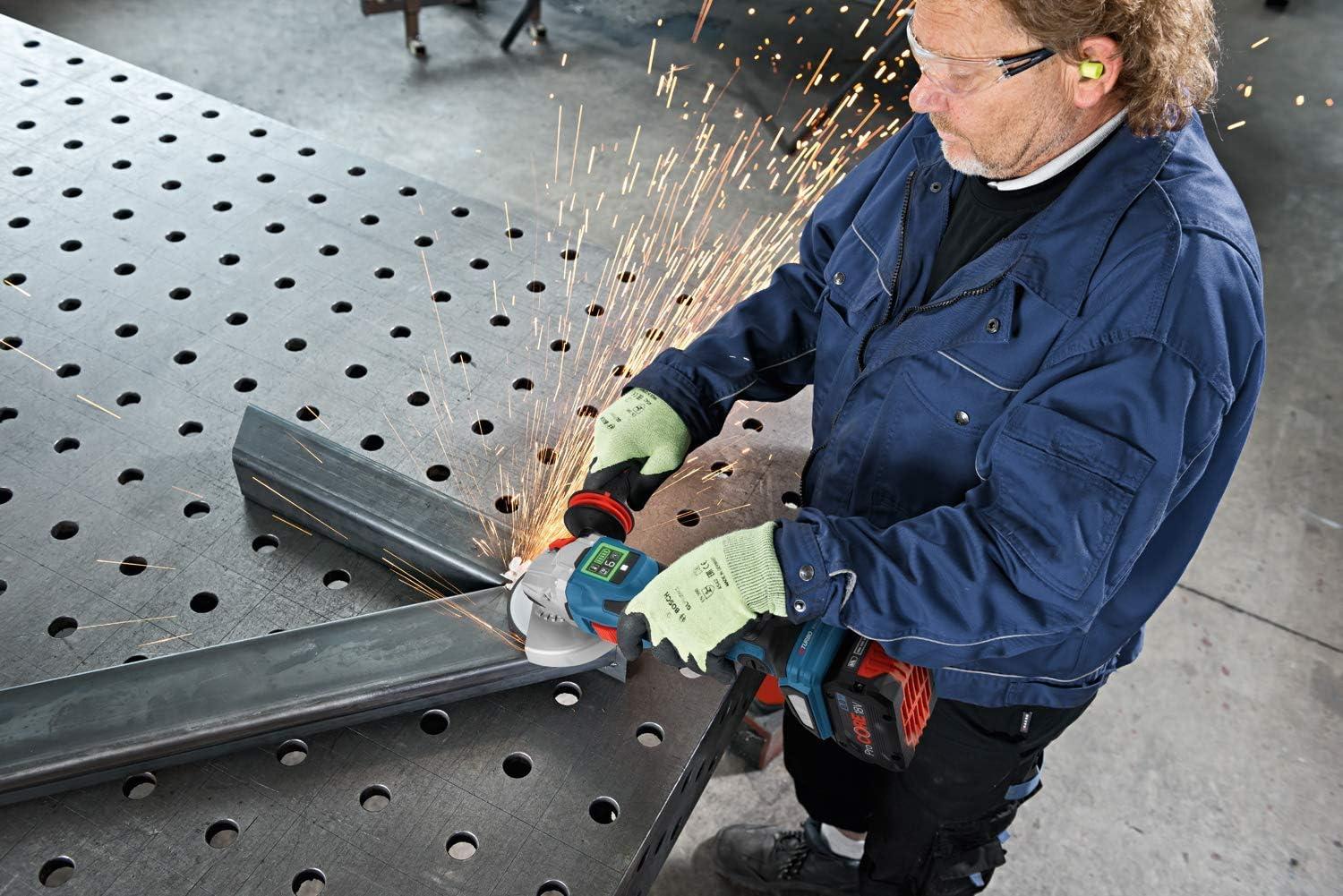 Bosch Professional 18V süsteem BITURBO nurklihvija GWS 18V-15 SC (sh kinnitusäärik, kaitsekate, lisakäepide, kiirpingutusmutter, L-BOXX, ilma akuta/laadijata) – pakend ja tarvikud