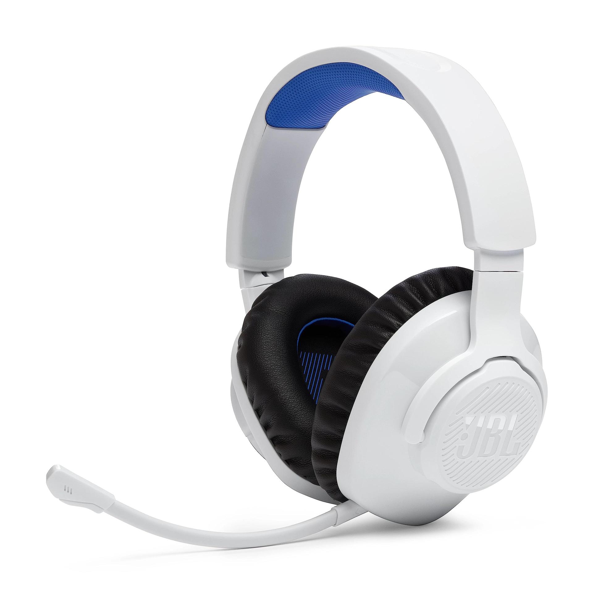 JBL Quantum 360P Over-Ear Gaming Kõrvaklapid – Playstationi, PC, Maci ja Nintendo Switchi jaoks – Boom-mikrofoniga ja 22-tunnise akukestvusega – Valge