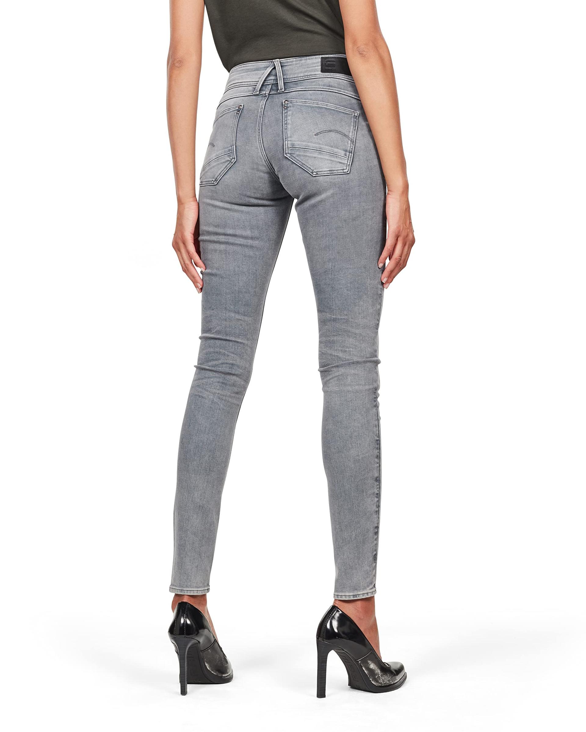 G-STAR Naiste Lynn Mid Skinny Teksad, Hall (Faded Industrial Grey D06746-9882-B336), 29W / 30L – detailne vaade