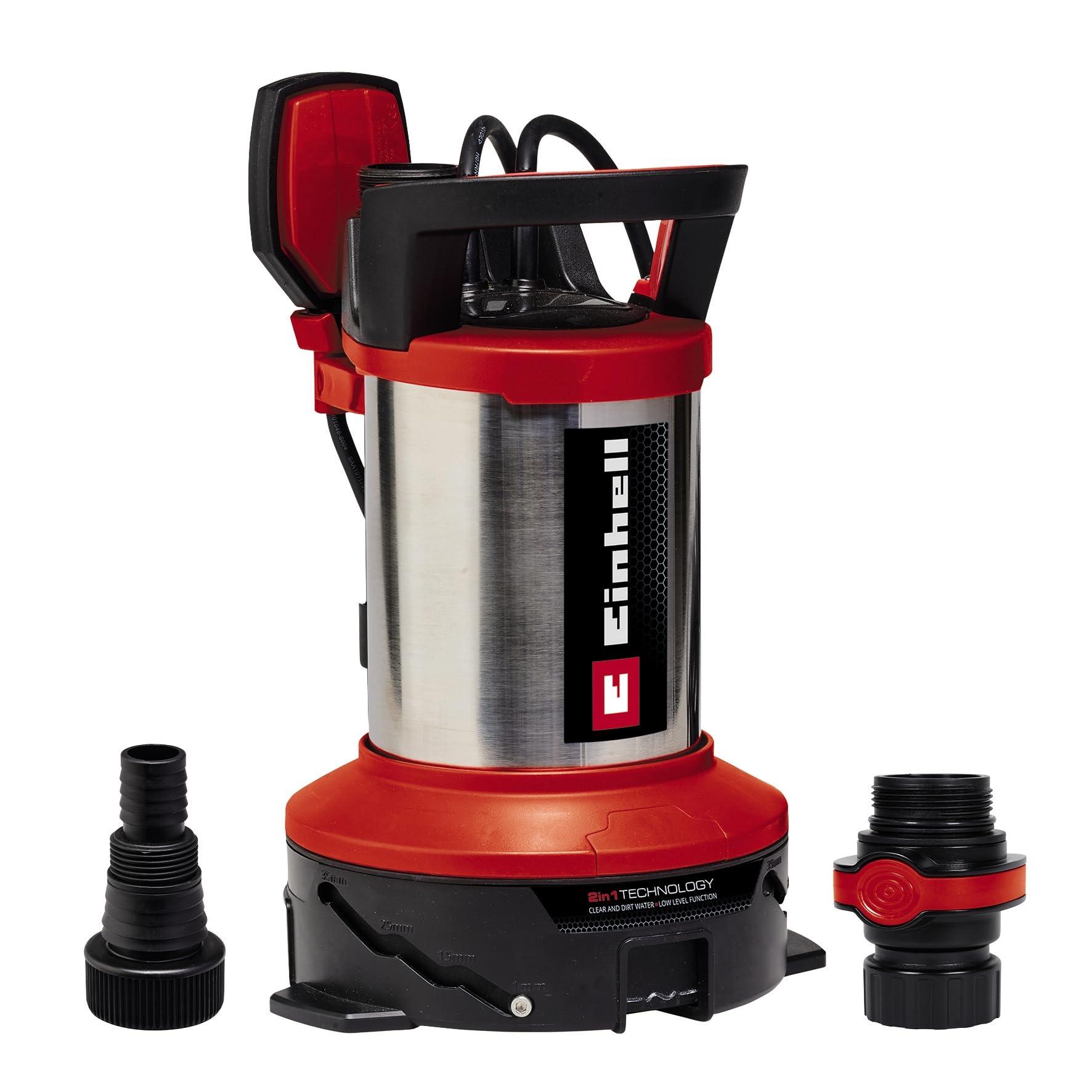 Einhell muda- ja puhta vee pump GE-DP 7535 N LL ECO 2-in-1 (750 W, kuni Ø 35 mm osakesed, maks. 18 500 L/h, Quick-Connector & universaaladapteriga)