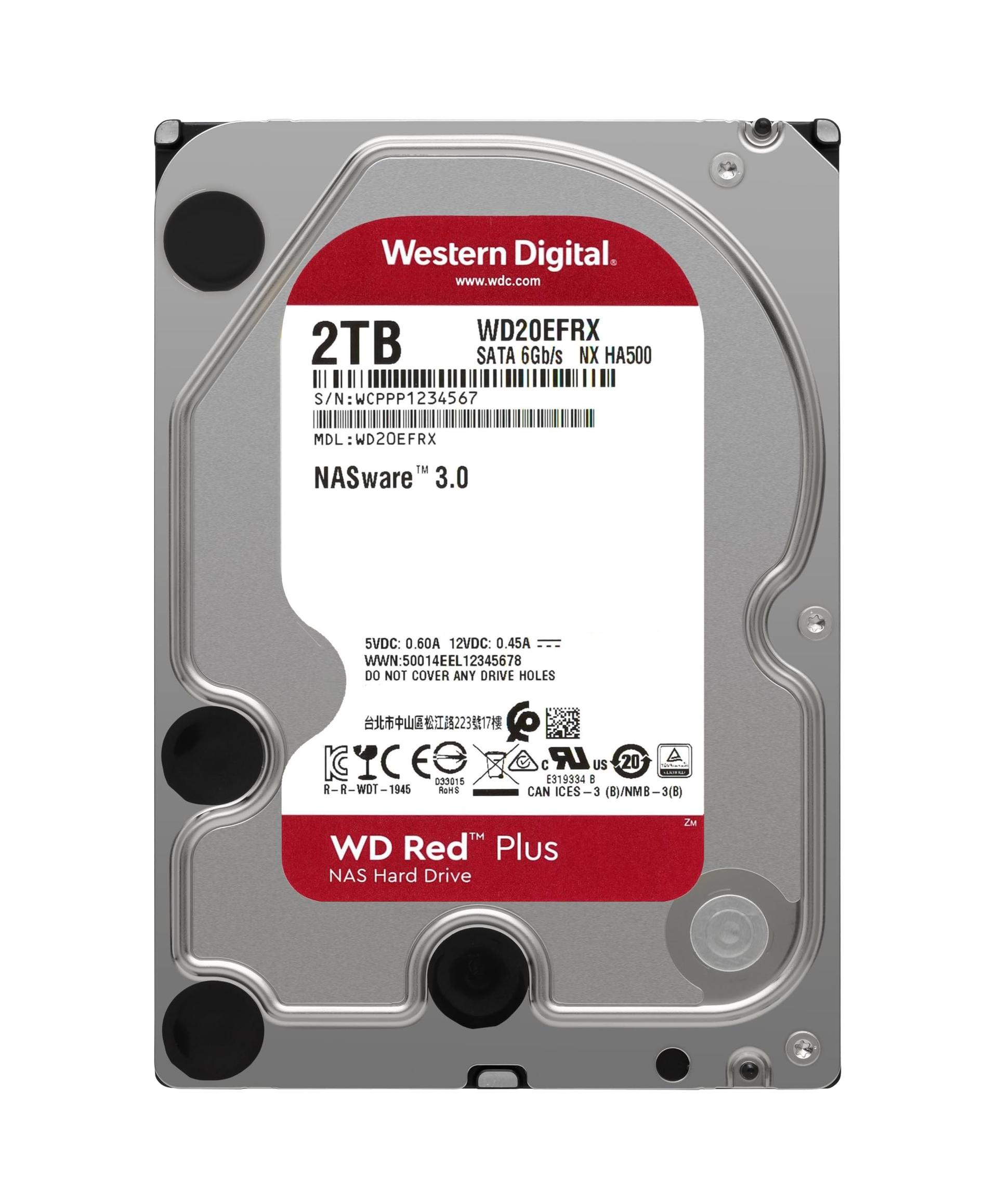 WD Red 2TB 3.5" NAS sise kõvaketas - 5400 RPM - WD20EFRX