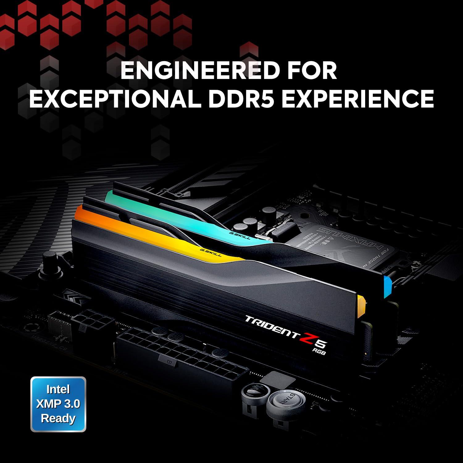 G.Skill Trident Z5 RGB - DDR5 - 64 GB komplekt (2 x 32 GB) - DIMM 288-PIN - 6400 MHz / PC5-51200 - puhverdamata
