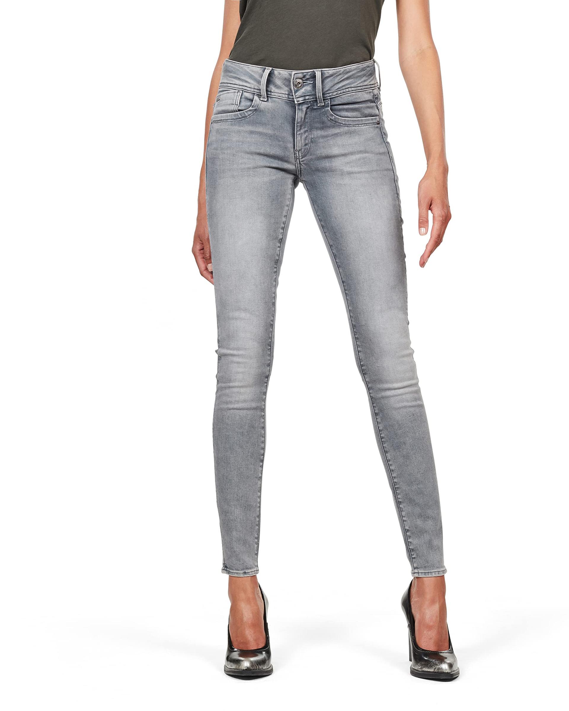 G-STAR Naiste Lynn Mid Skinny Teksad, Hall (Faded Industrial Grey D06746-9882-B336), 29W / 30L