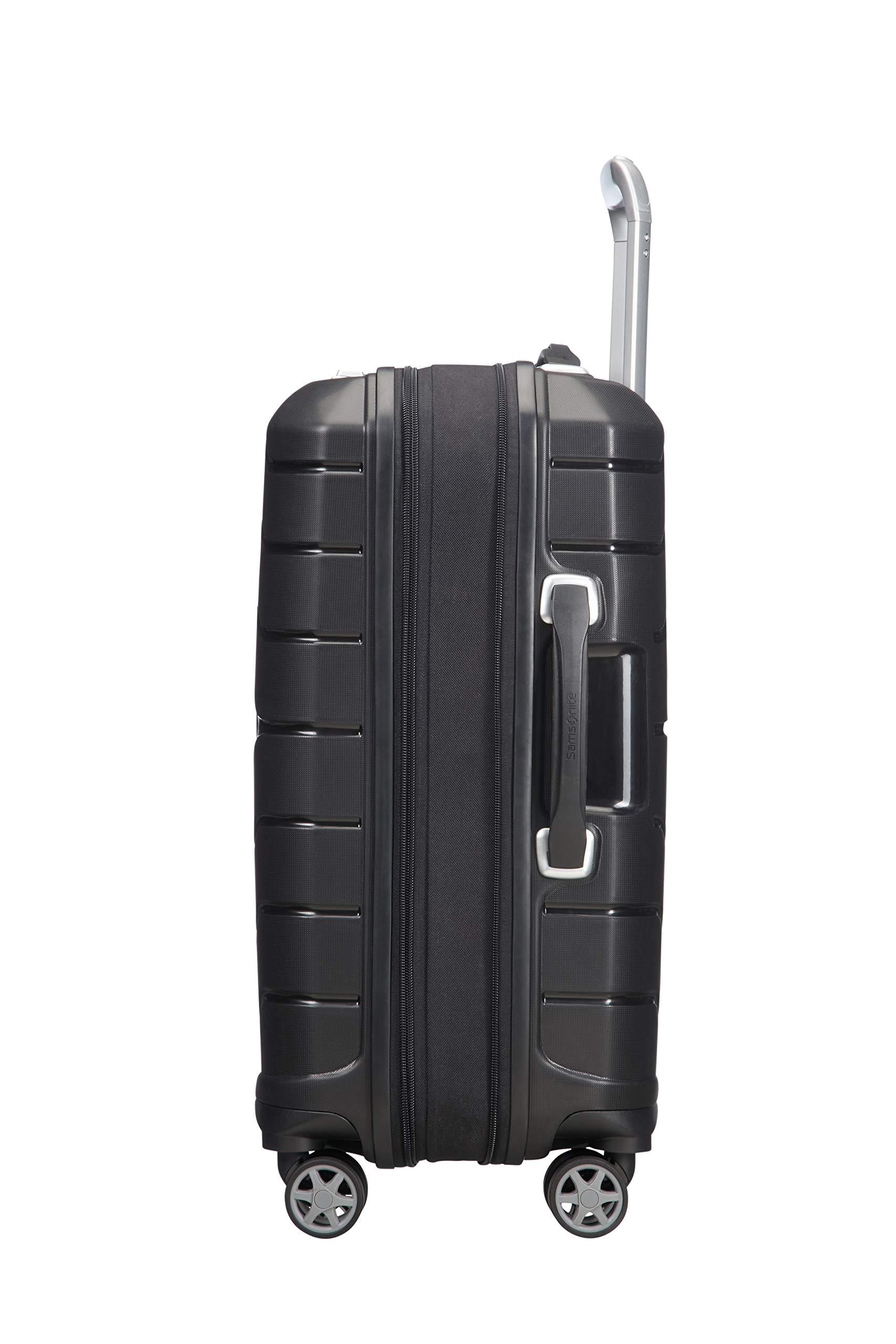 Samsonite Flux – Spinner S laiendatav käsipagasi kohver, 55 cm, 44 L, must – detailne vaade