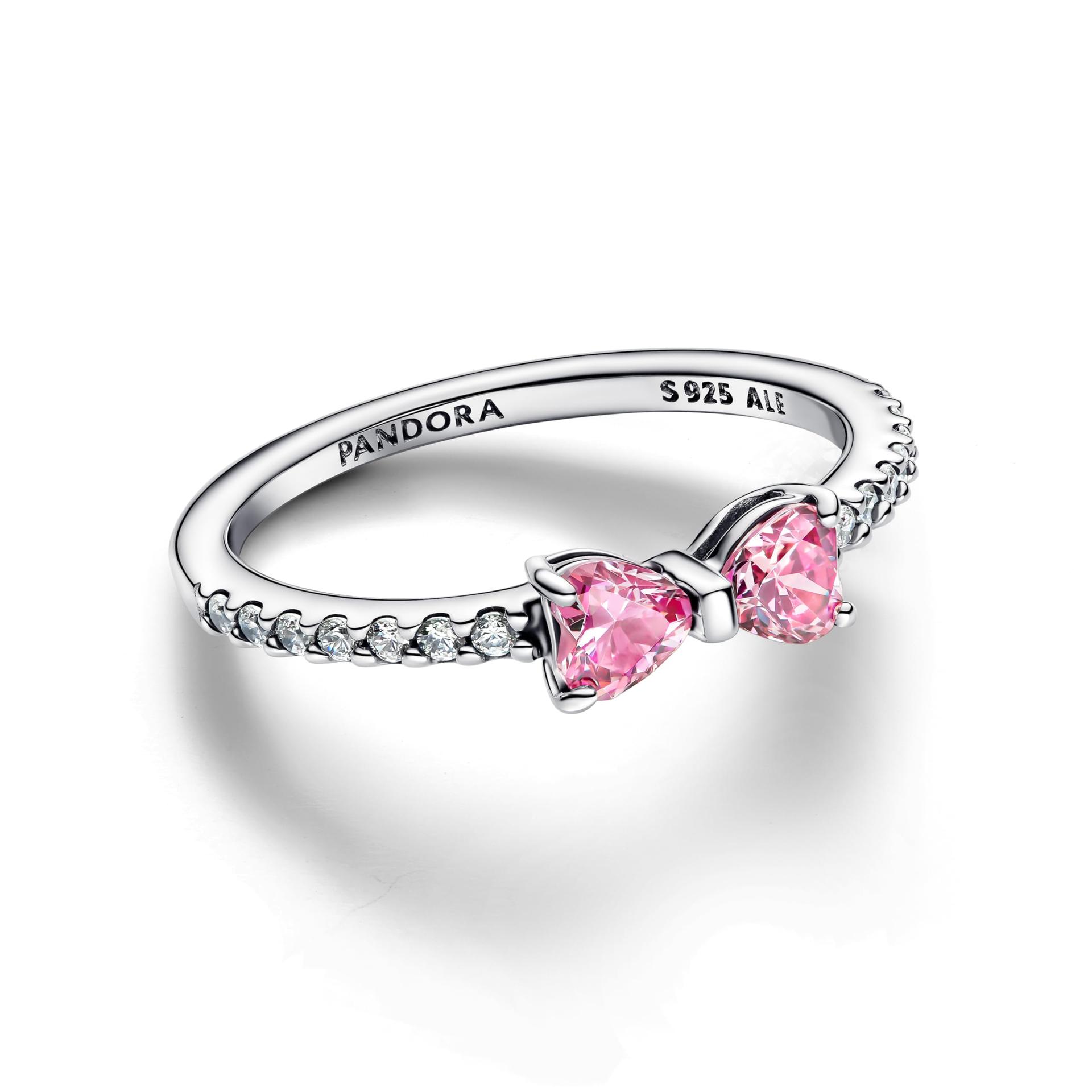 PANDORA Timeless Sädelev Roosakas Lipsu Sõrmus Sterling Hõbedast Tsirkoonidega, Suurus: 52, 193510C01-52 – detailne vaade