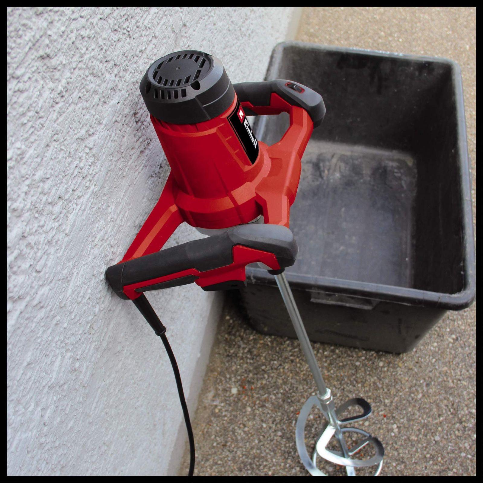 Einhell värvi- ja mördi segisti TE-MX 1600-2 CE (2-käiguline käigukast, max. 750 p/min, muudetav kiirus, sisaldab 133 mm segamisvisplit ja mutrivõtit) – lisavaade