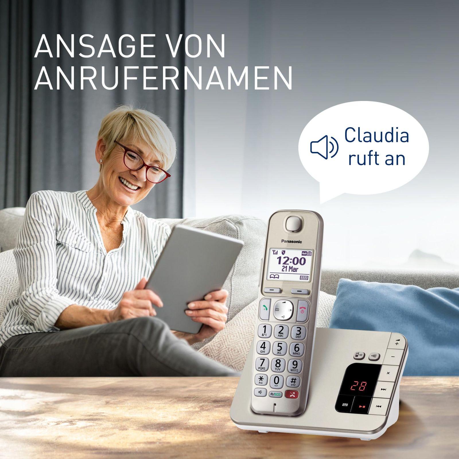 Panasonic KX-TGE262GN juhtmevaba telefon koos kõneleja ja vastajaga (kuni 1 000 telefoninumbri blokeerimine, suur kontrastne kirjasuurus, eriti vali kuuldi, täisdublex valjuhääldi) – lisavaade