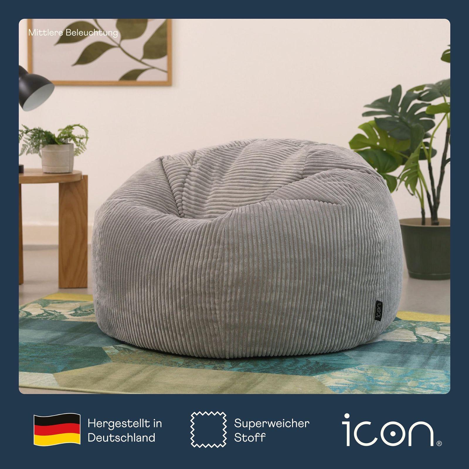 Icon Kingston istumiskott, hall, täidisega täiskasvanute istumiskott, korduveluurist tool, lounge-tool, magamistuppa ja elutuppa – pakend ja tarvikud
