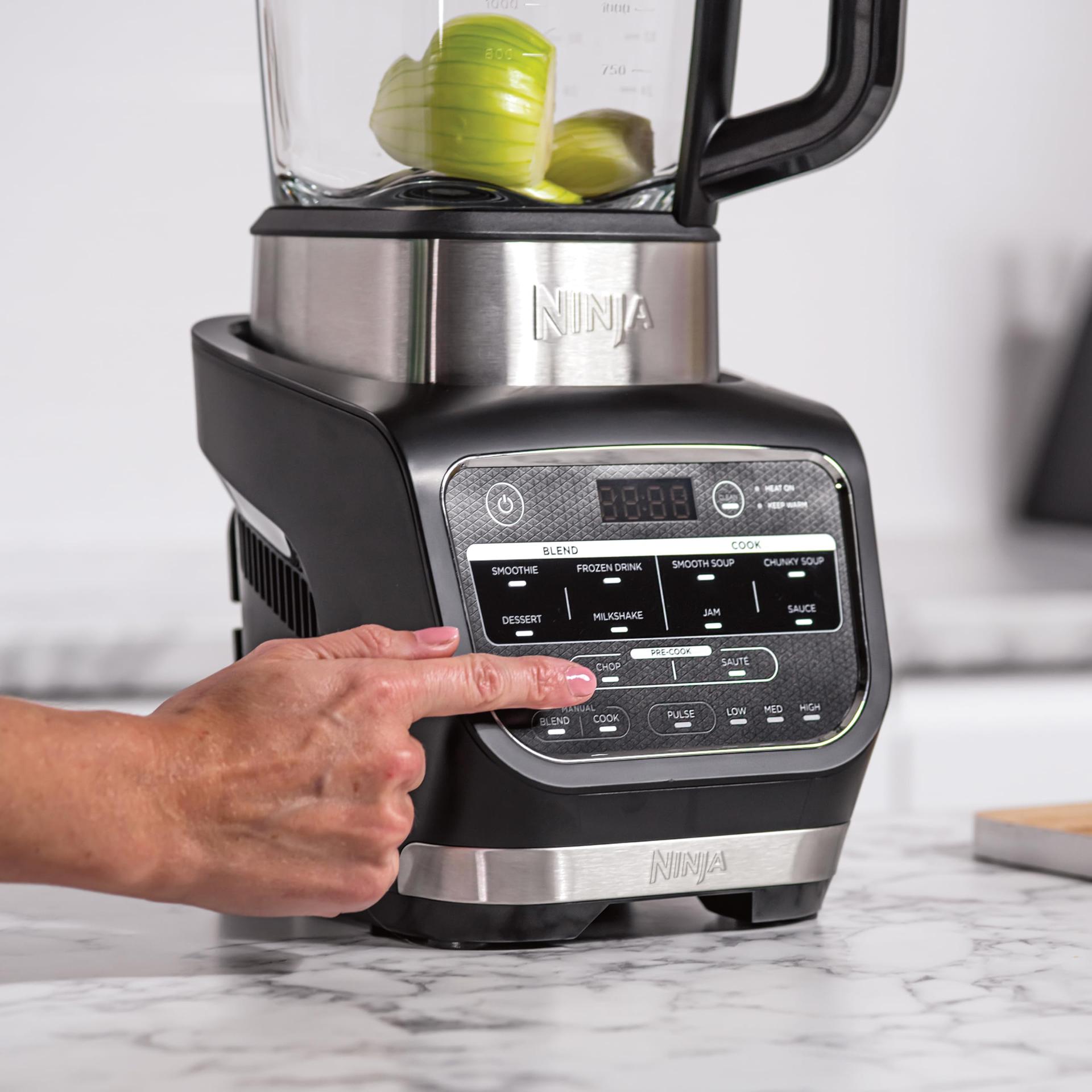 Ninja Foodi Mikser & Supivalmistaja, 10 Auto-iQ programmi, 1,7L klaaskann, kuumade ja külmade jookide blender, sisseehitatud küttekeha, tampija, puhastusprogramm & hari, 1000W, Must HB150EU – pilt 9