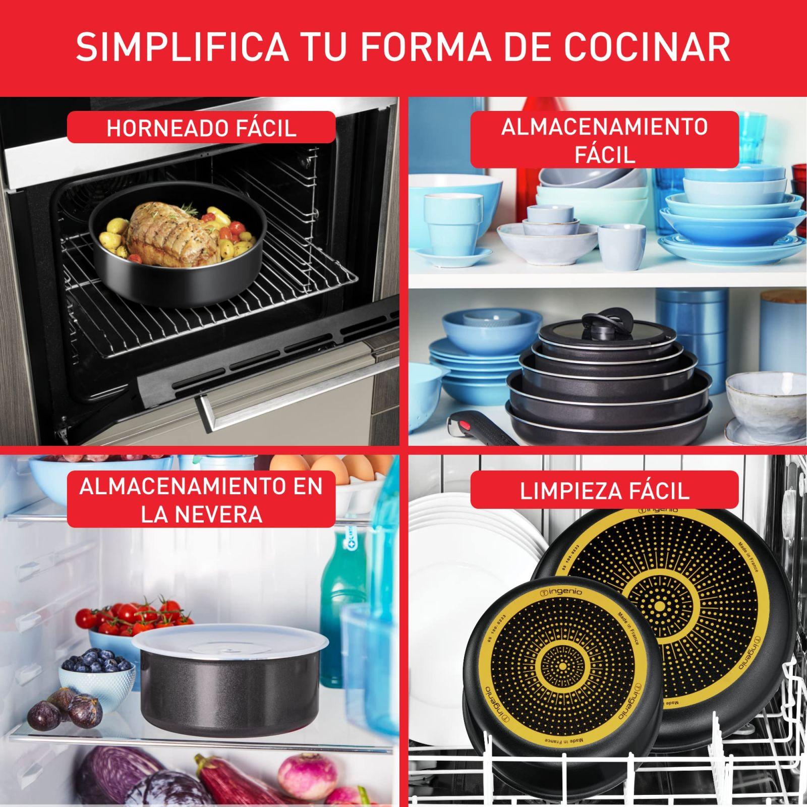 Tefal Ingenio Easy On pannide komplekt, 3 panniga ja eemaldatava käepidemega, 22/24/26 cm, mittenakkuv kate, mitte induktsioonile sobiv, Thermo-Signal, ahjukindel – pilt 6