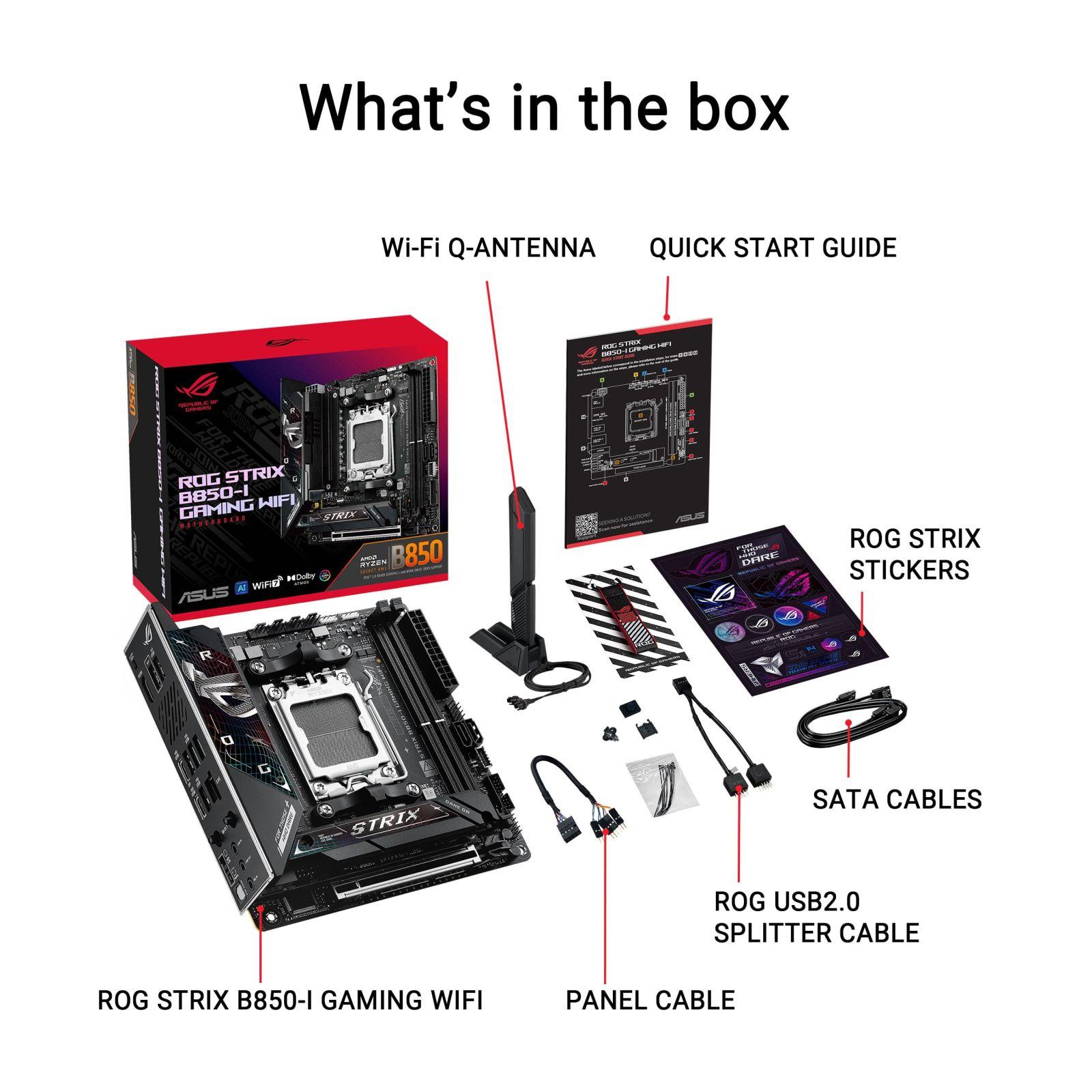 ASUS ROG Strix B850-I Gaming WiFi emaplaat, AM5 sokkel (AMD B850, Mini-ITX, DDR5 mälu, PCIe 5.0, WiFi 7, 2x M.2, Aura Sync) – pilt 6
