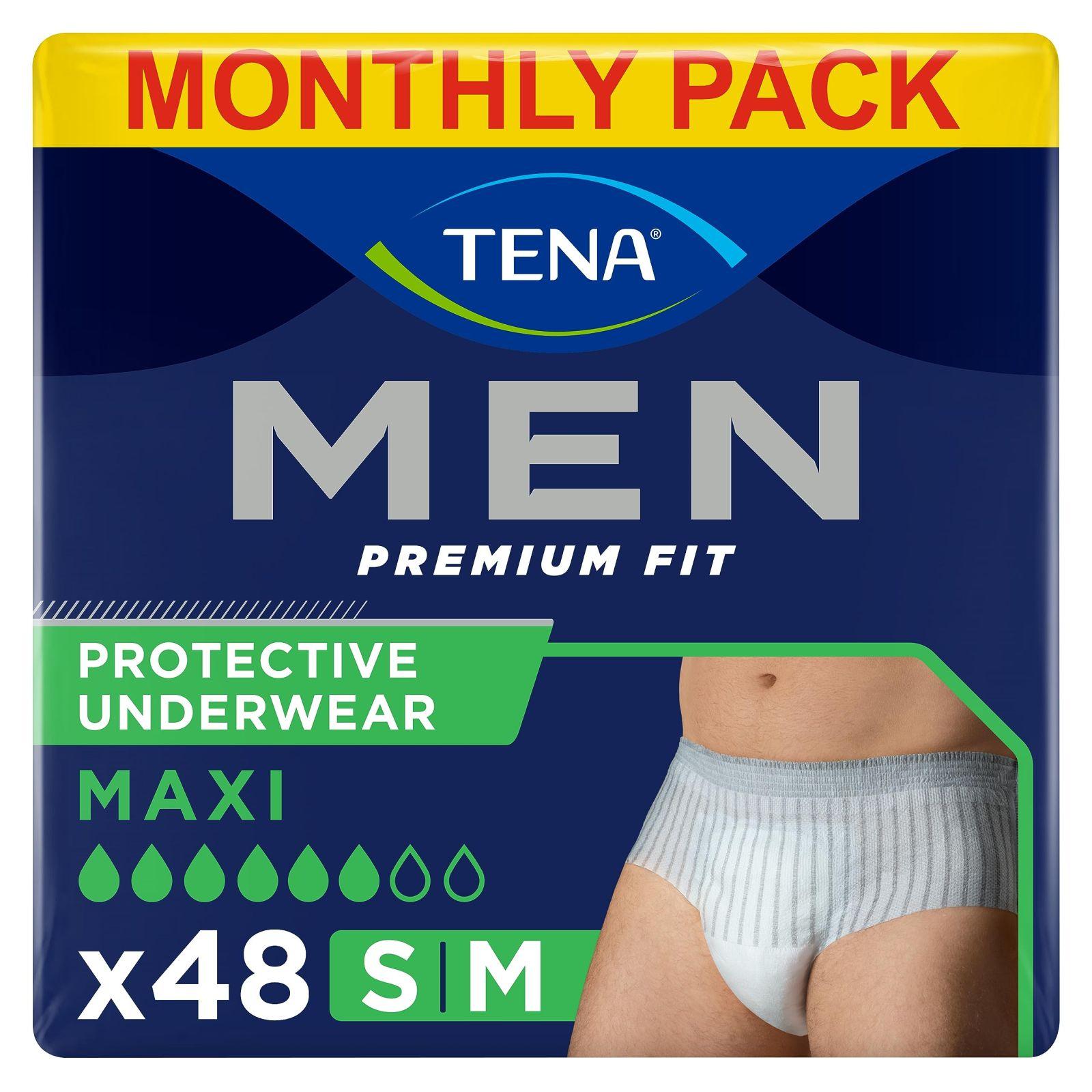 TENA MEN Active Fit Pants Plus – 48 tk kuupakendis (4 x12) – meeste ühekordsed aluspüksid – keskmise kuni tugeva uriinipidamatuse korral – suurus M