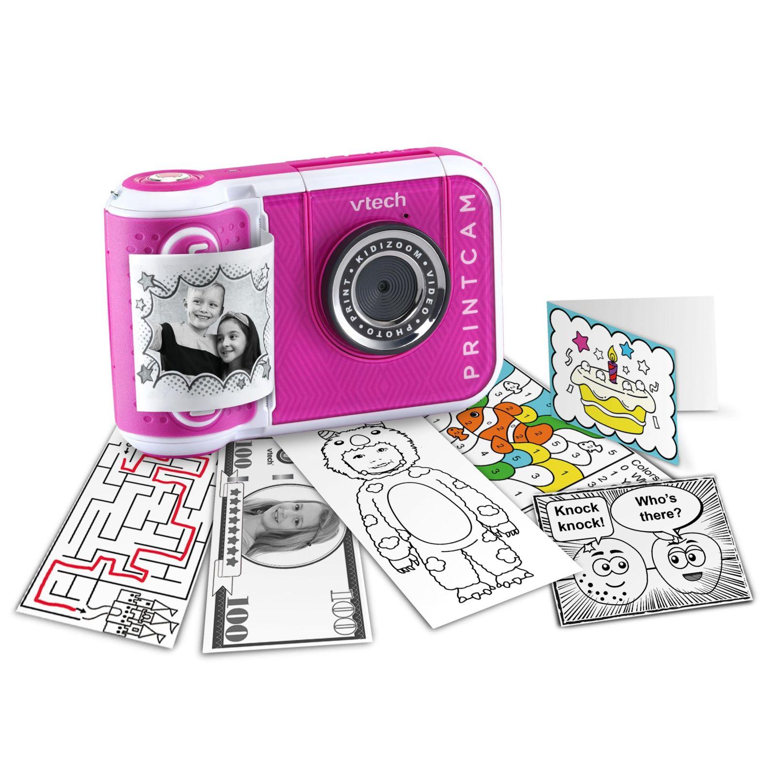 Vtech KidiZoom Print Cam roosa – Koheselt trükkiv lastekaamera selfi- ja videofunktsiooniga, efektide, mängude ja muuga lastele vanuses 4-12