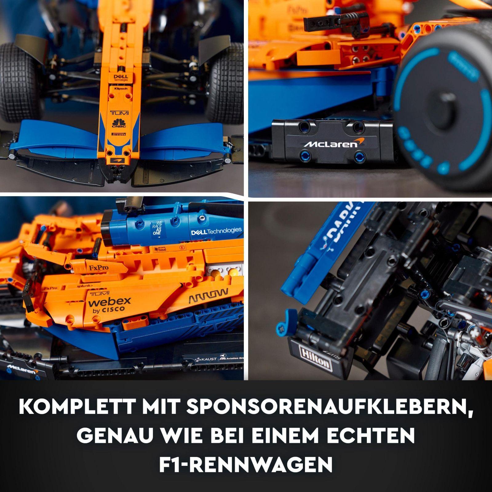 LEGO Technic McLaren Vormel 1 Võidusõiduauto, Komplekt Täiskasvanutele, 1 434-osaline F1-Motospordi Mudelikomplekt, Kingitus Meestele, Naistele, Kollektsionääridele ja Kodu Dekoratsiooniks 42141 – lisavaade