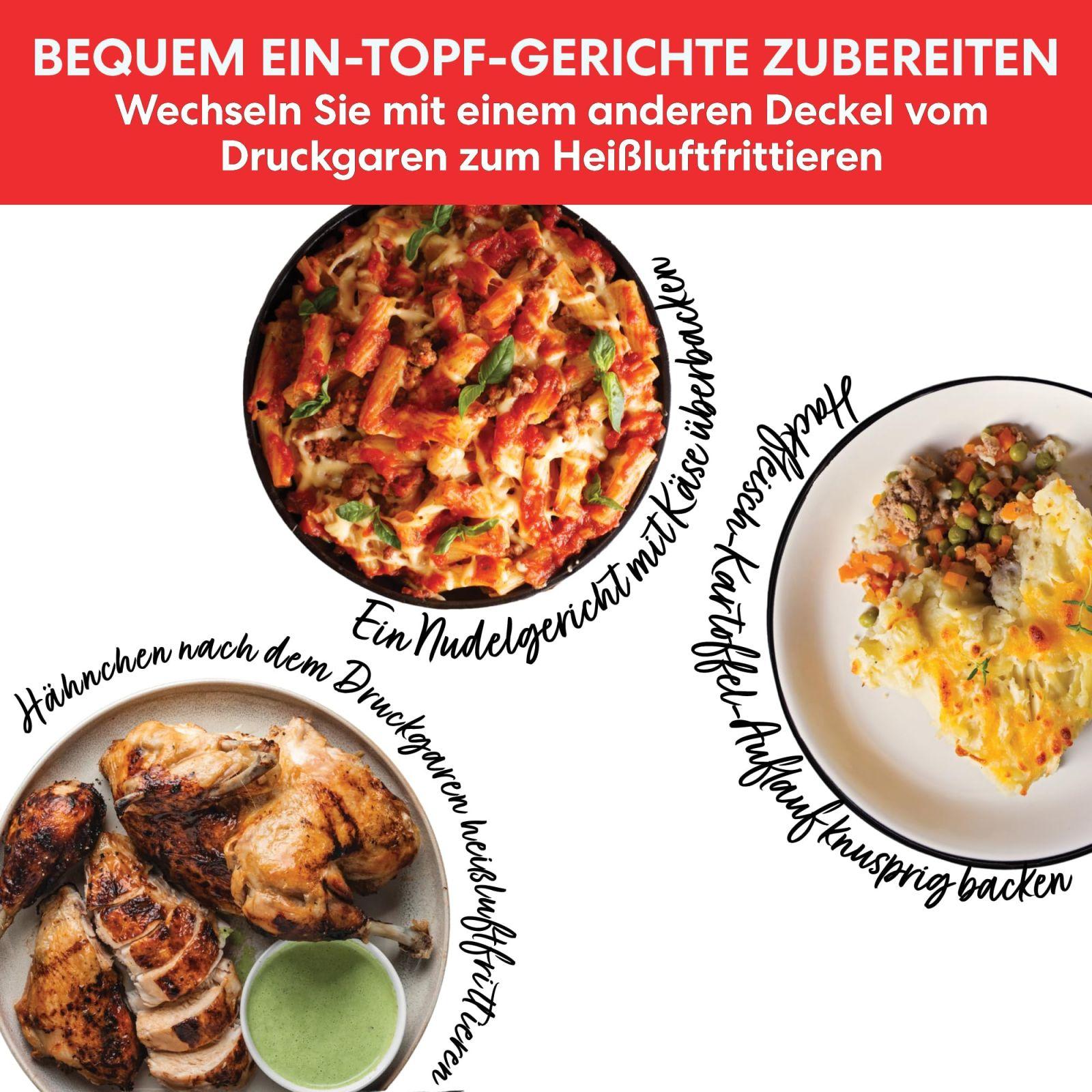Instant Pot Pro Crisp 11-ühes elektriline multikeetja – Kiirkeetja, kuumaõhufritüür, aeglane keetja, auruti, grill, toidukuivati ja sous-vide masin – Must roostevaba teras, 1500 W, 7.6 L – lisavaade