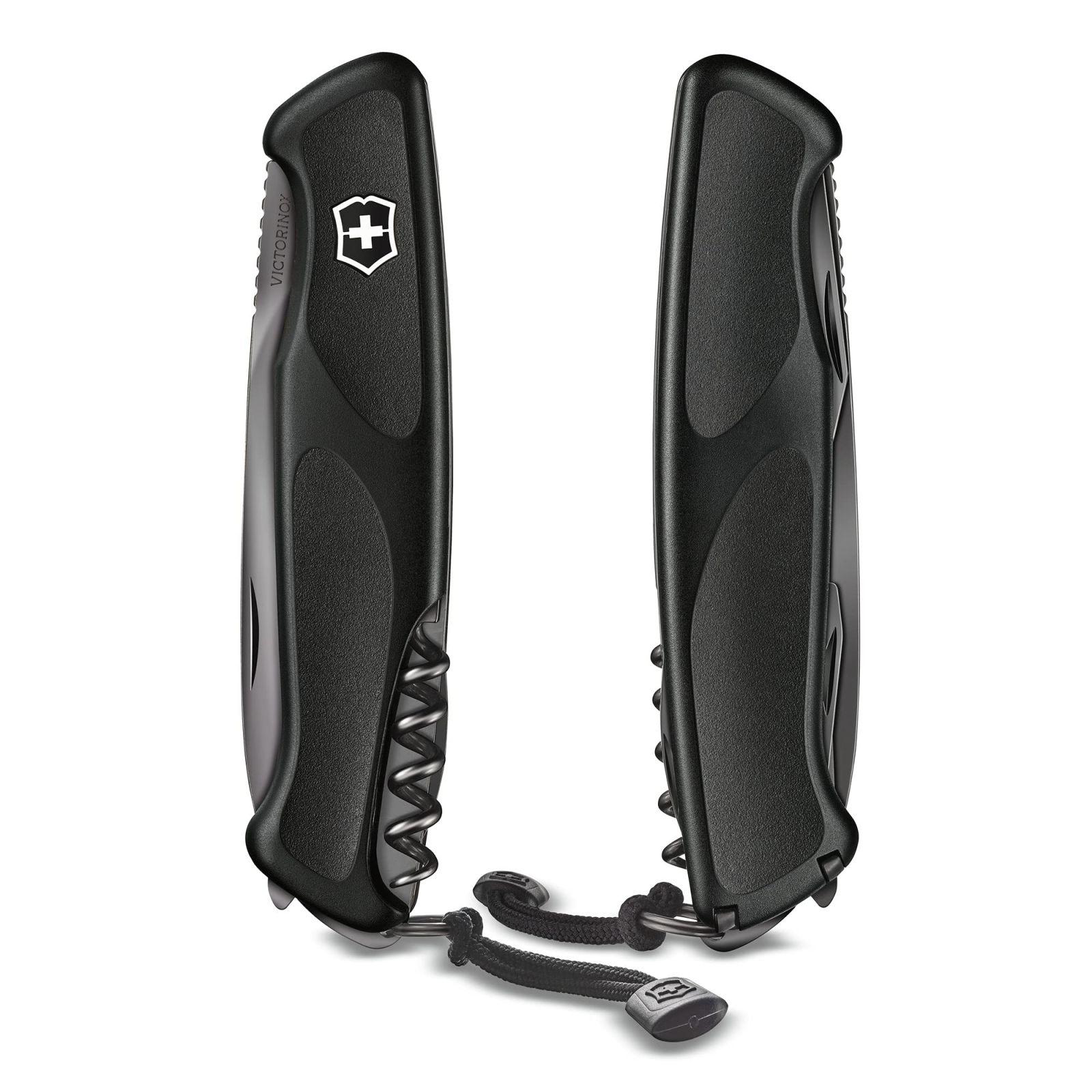 Victorinox Šveitsi Taskunuga Ranger 55 Onyx Black, Multitööriist, 13 Funktsiooni, Lukustuv Tera, Must – pakend ja tarvikud