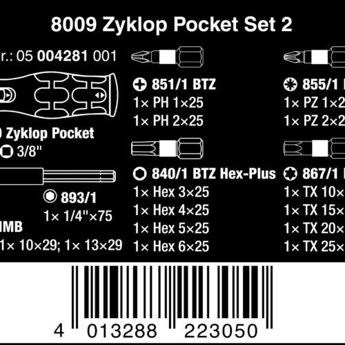 Wera 05004281001 8009 Zyklop Pocket Set 2