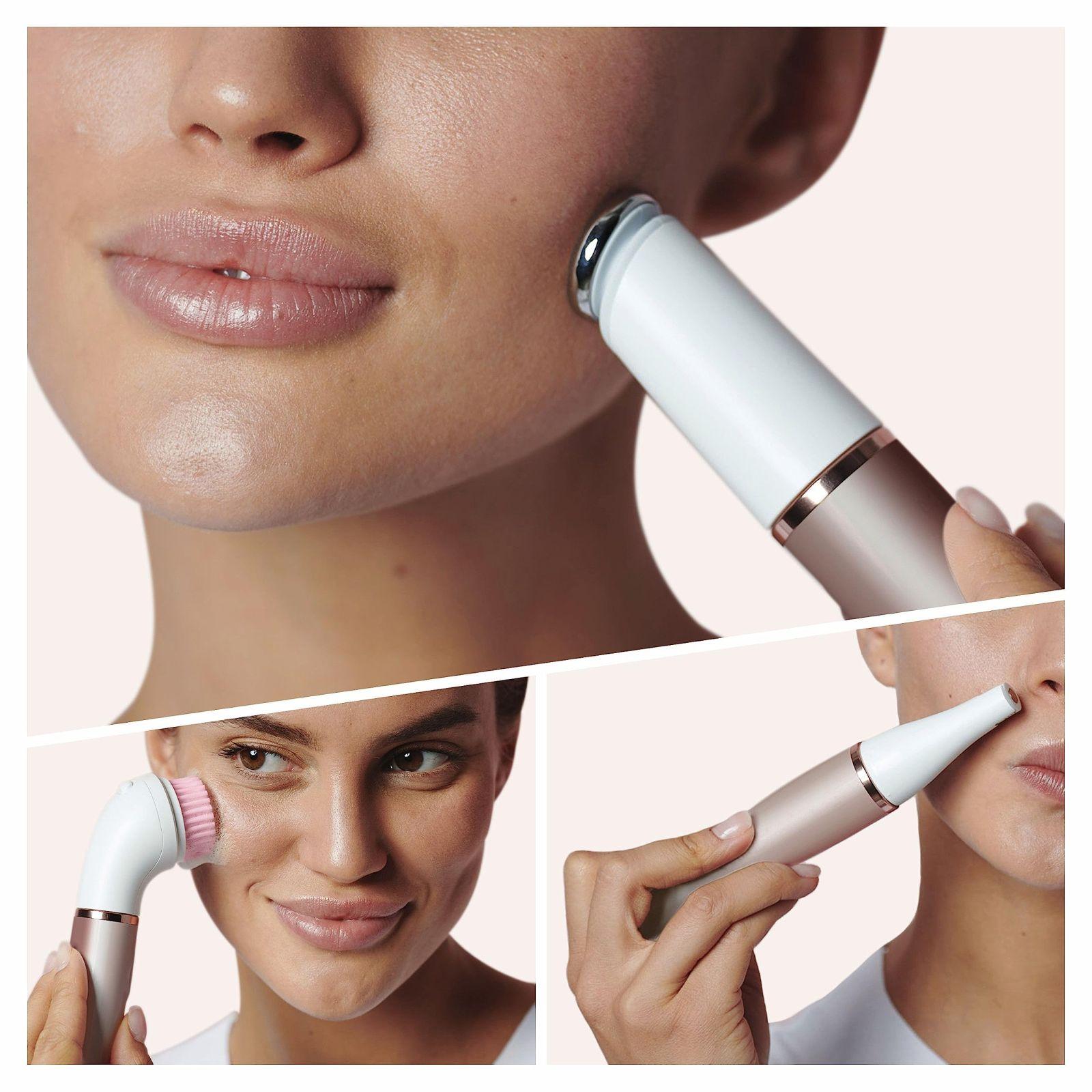 Braun FaceSpa Pro Beauty Set näoepilaator naistele / näokarvade eemaldaja, näopuhastushari, hoiukarp, karvaeemaldus, disainitud Saksamaal, puhastus ja naha pinguldamine, SE921 – pilt 6
