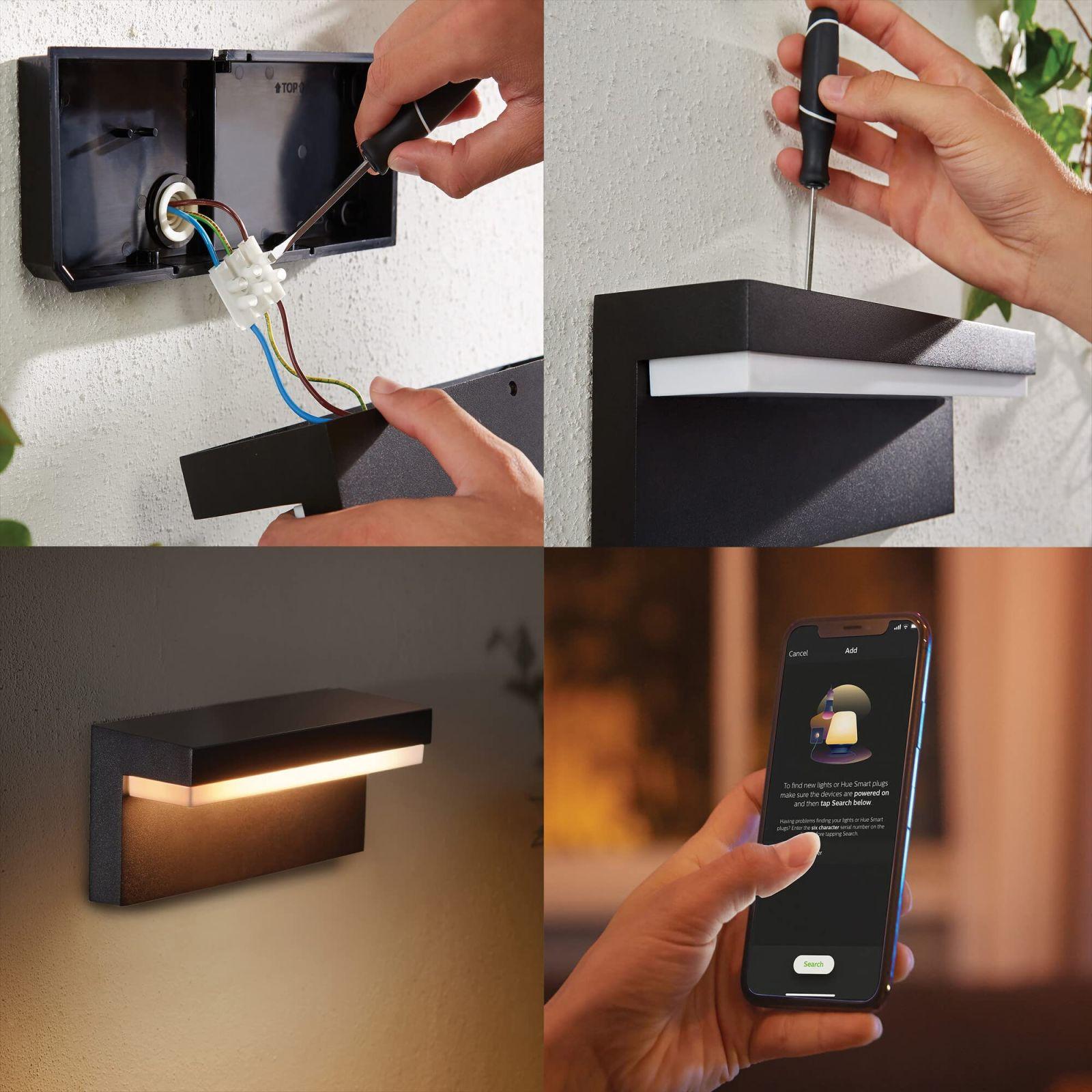 Philips Hue White & Color Ambiance Nyro välisseinavalgusti (1 020 lm), nutikas hämardatav LED-valgusti 16 miljoni värviga, juhtimine äpi või häälkäskluste abil, hõbedane – pilt 7