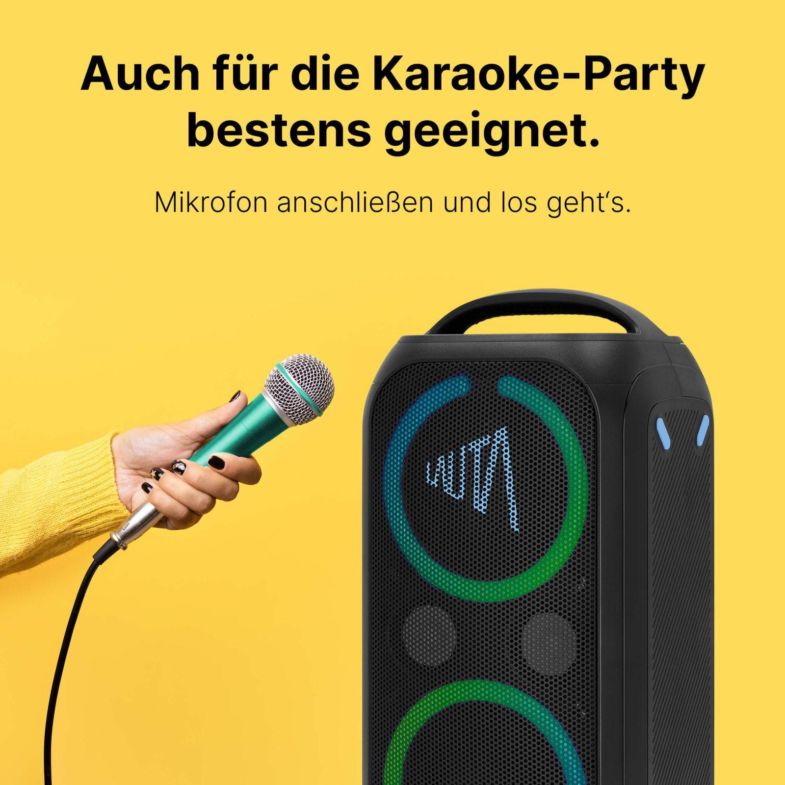 TechniSat LAUTA WUMMSBOX – Kaasaskantav Premium Bluetooth Kõlar LED-valgusefektidega (Bass Boost, True Wireless Stereo, 12-tunnine aku, IPX4 pritsmekindlus, 80W RMS võimsus) – pilt 8