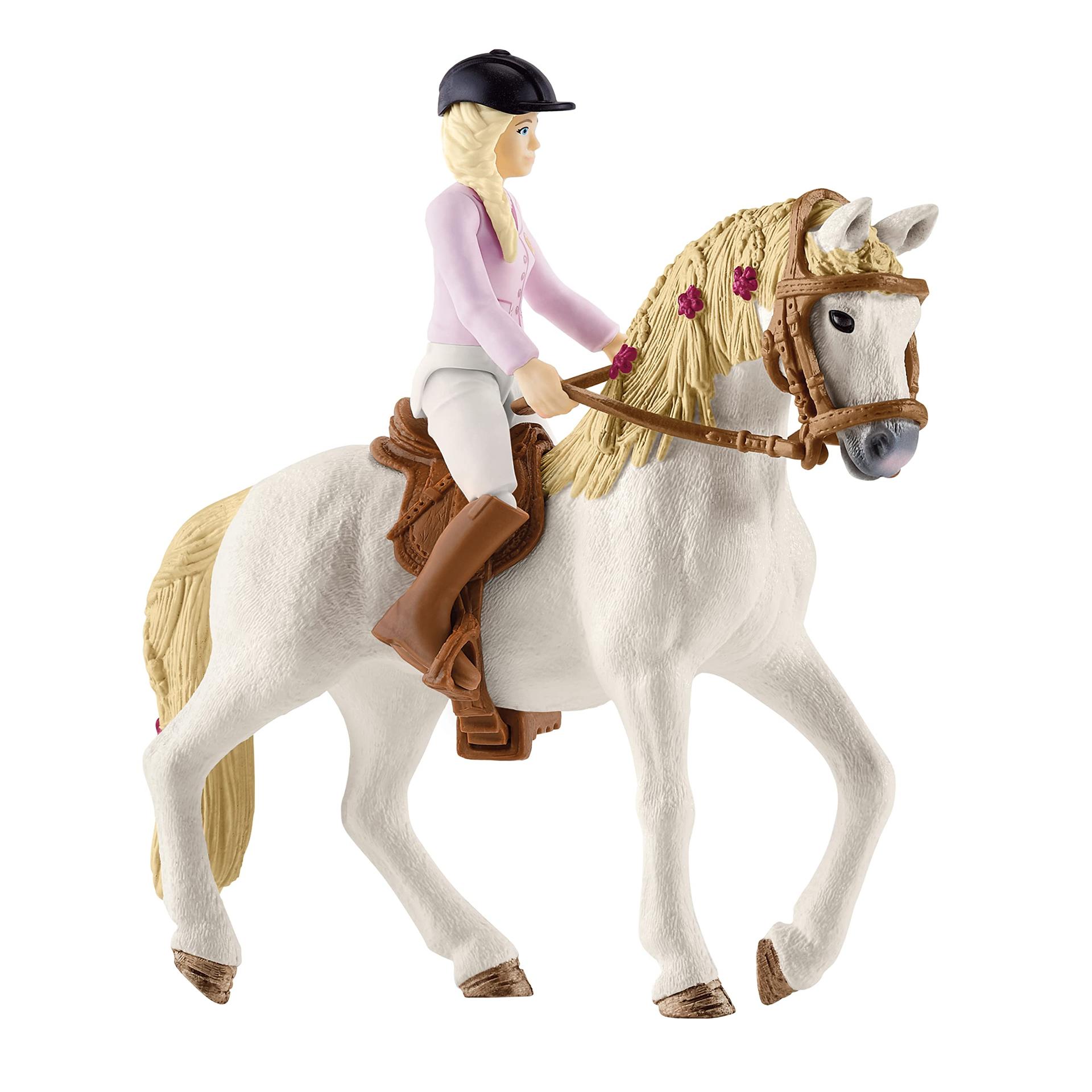 schleich 42593 HORSE CLUB Matkaauto salajasteks klubi-kohtumisteks, 95-osaline mängukomplekt schleich hobuse figuuri ja lisatarvikutega, mänguasi lastele alates 5. eluaastast – kasutusnäide
