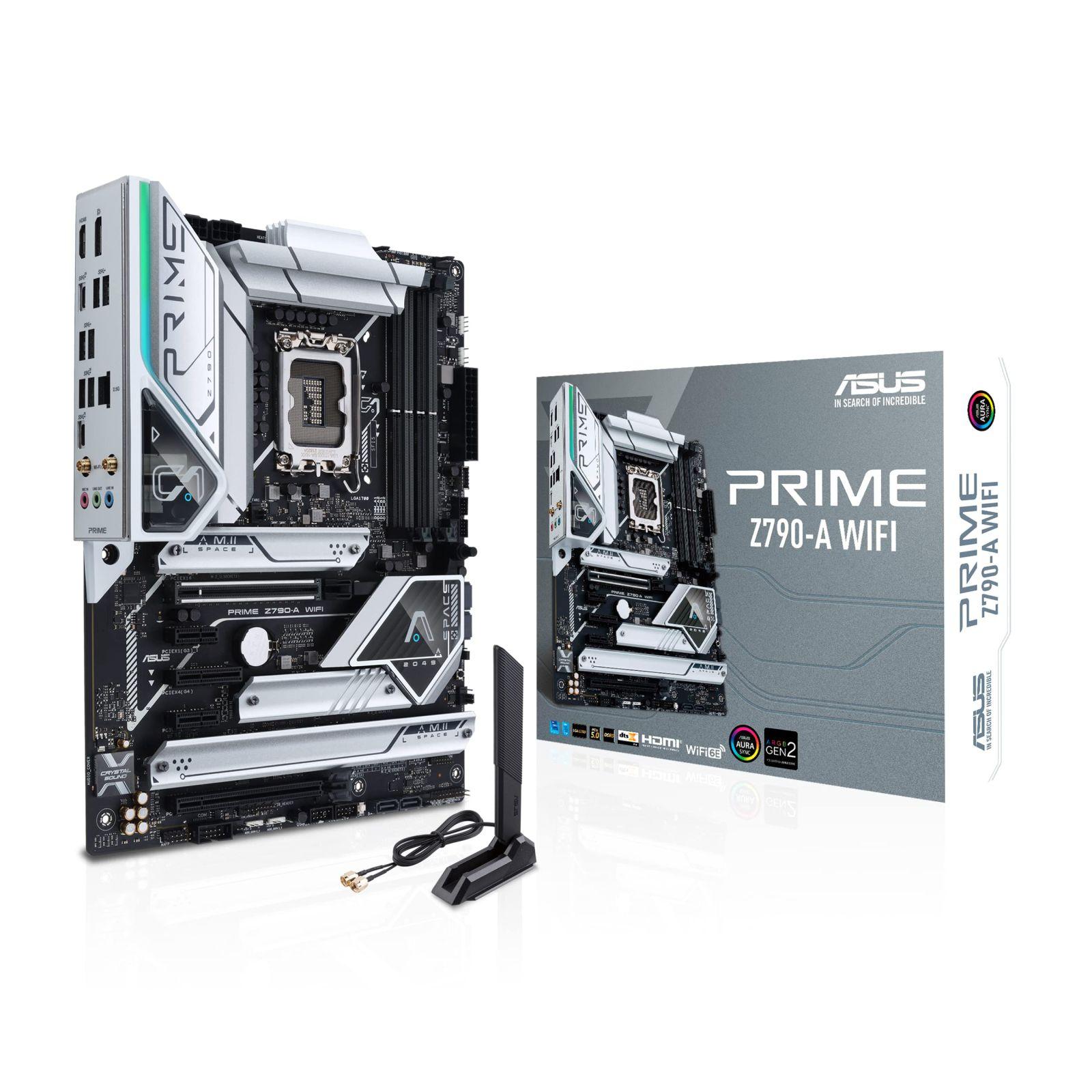 ASUS Prime Z790-A WIFI mänguri emaplaat Intel LGA1700 sokliga (ATX, PCIe 5.0, DDR5 mälu, 4x M.2, WiFi 6E, HDMI, DisplayPort)