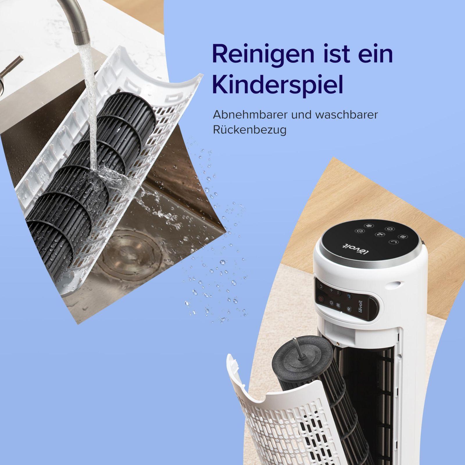 Levoit 20 dB toruventilaator – ülivai, 7,9 m/s ventilaator DC-mootoriga, 90° osilleeriv tornventilaator kaugjuhtimisega magamistuppa, 26W, 4 režiimi, 12 kiirust, 12H taimer, LED-ekraan, valge – pilt 9